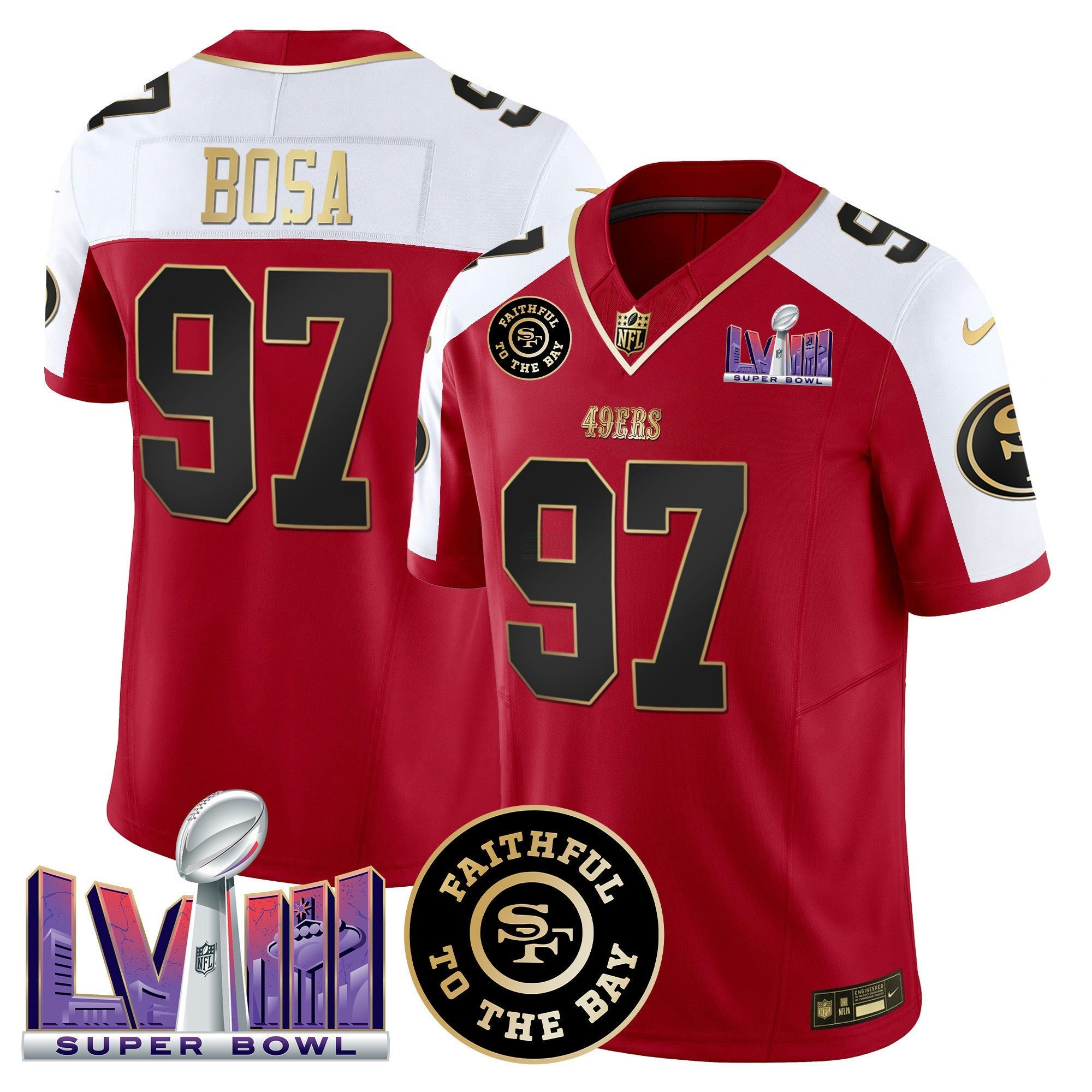 Camisa NFL Men’s Faithful & Super Bowl LVIII Patch Vapor Jersey