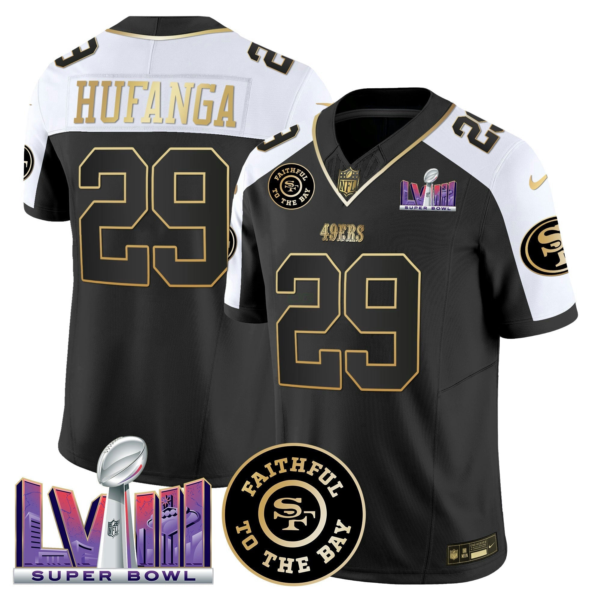 Camisa NFL Men’s Faithful & Super Bowl LVIII Patch Vapor Jersey V2