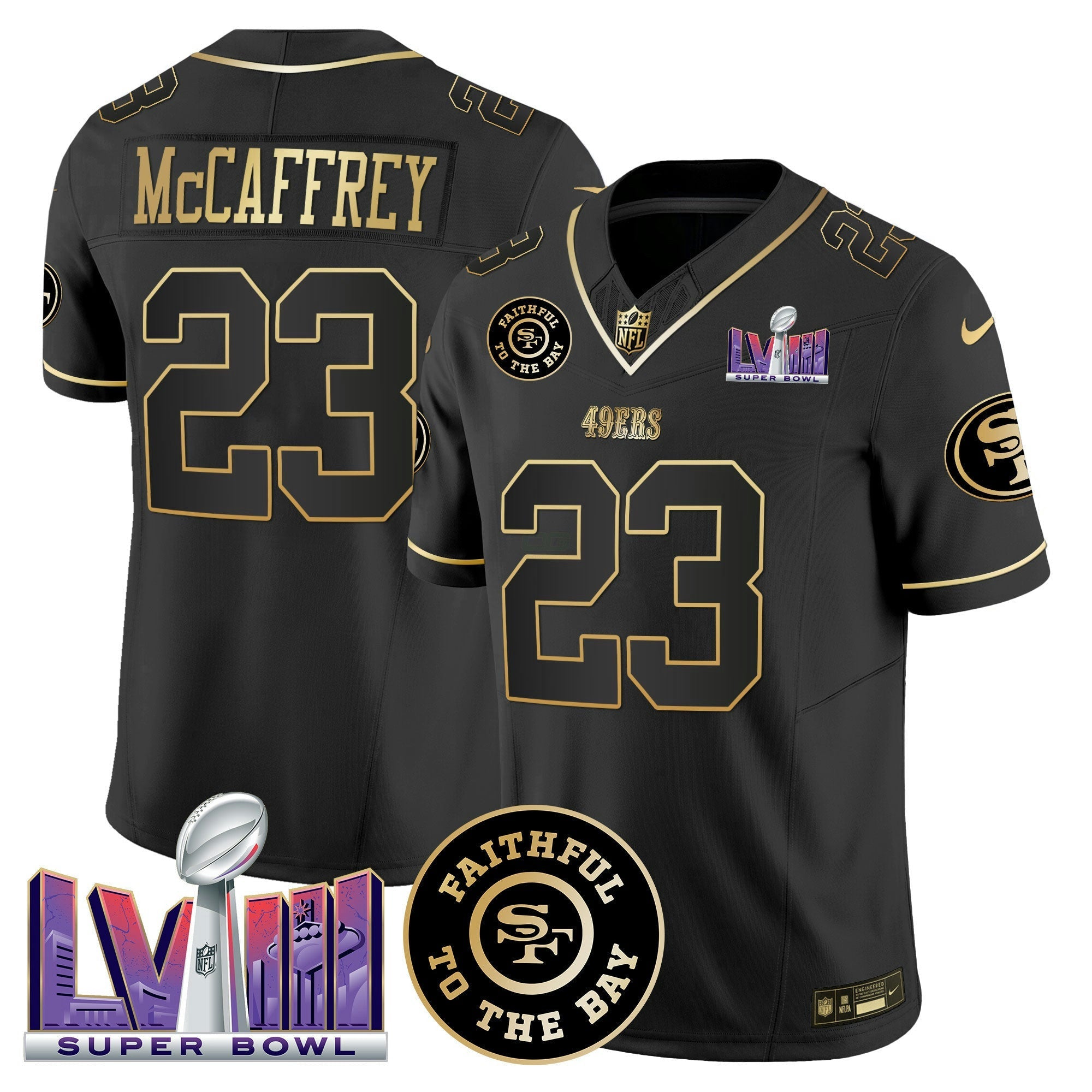 Camisa NFL Men’s Faithful & Super Bowl LVIII Patch Vapor Jersey V2