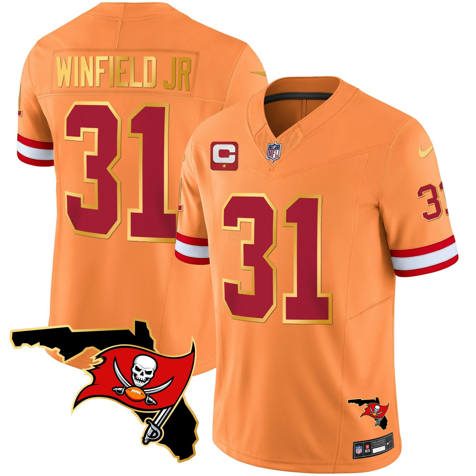 Camisa NFL Men’s Florida Patch Dourada Trim Vapor Jersey