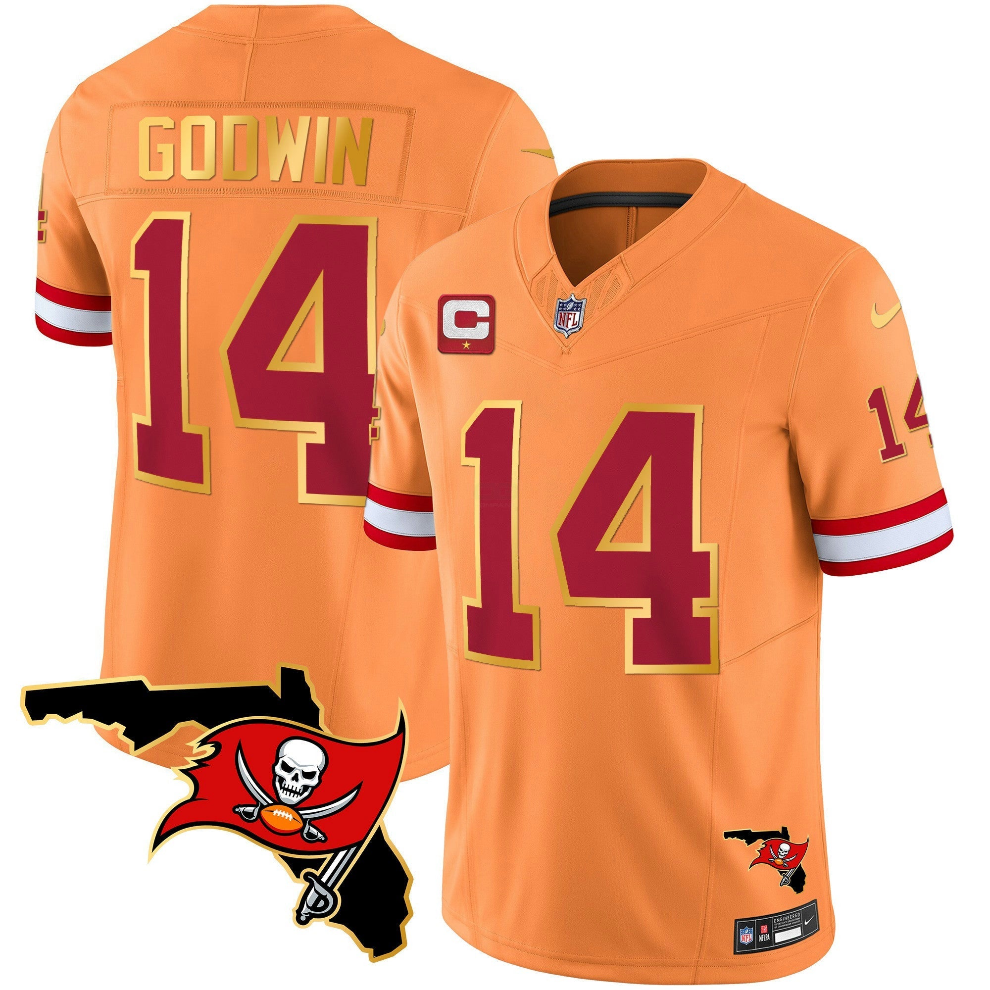 Camisa NFL Men’s Florida Patch Dourada Trim Vapor Jersey