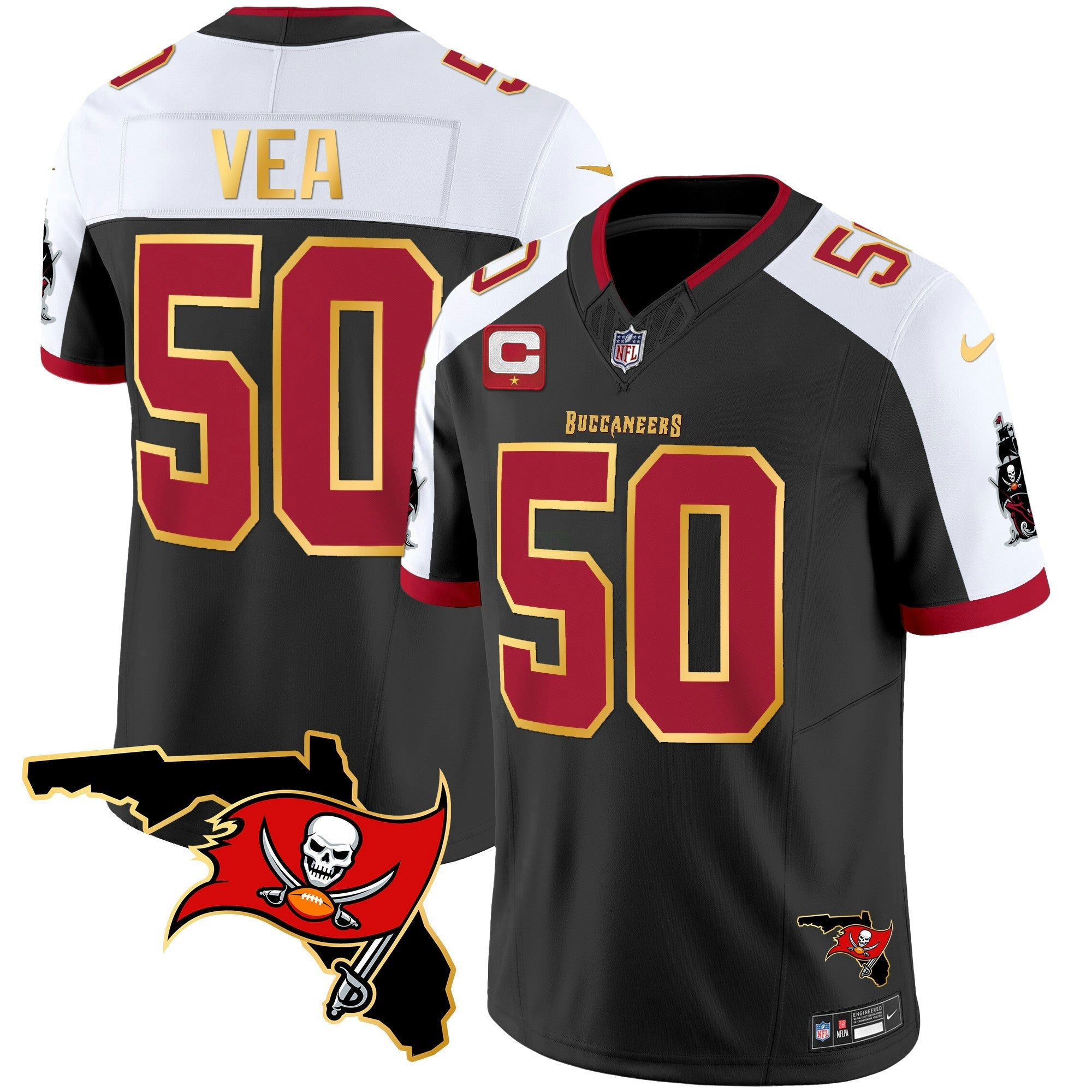 Camisa NFL Men’s Florida Patch Dourada Trim Vapor Jersey