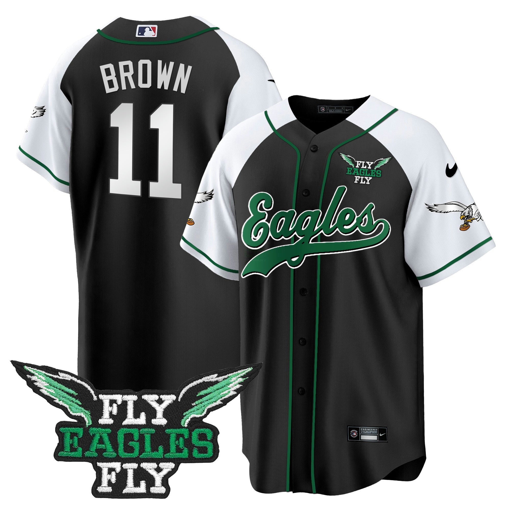 Camisa NFL Men’s Fly Fly Patch Throwback Kelly Green Jersey