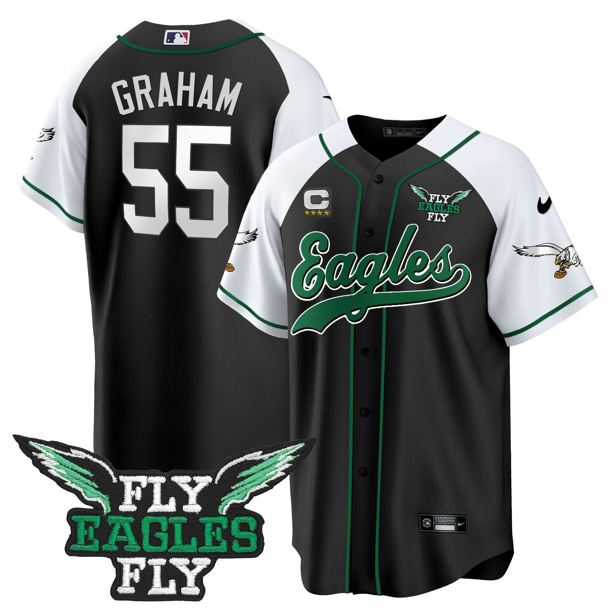 Camisa NFL Men’s Fly Fly Patch Throwback Kelly Green Jersey