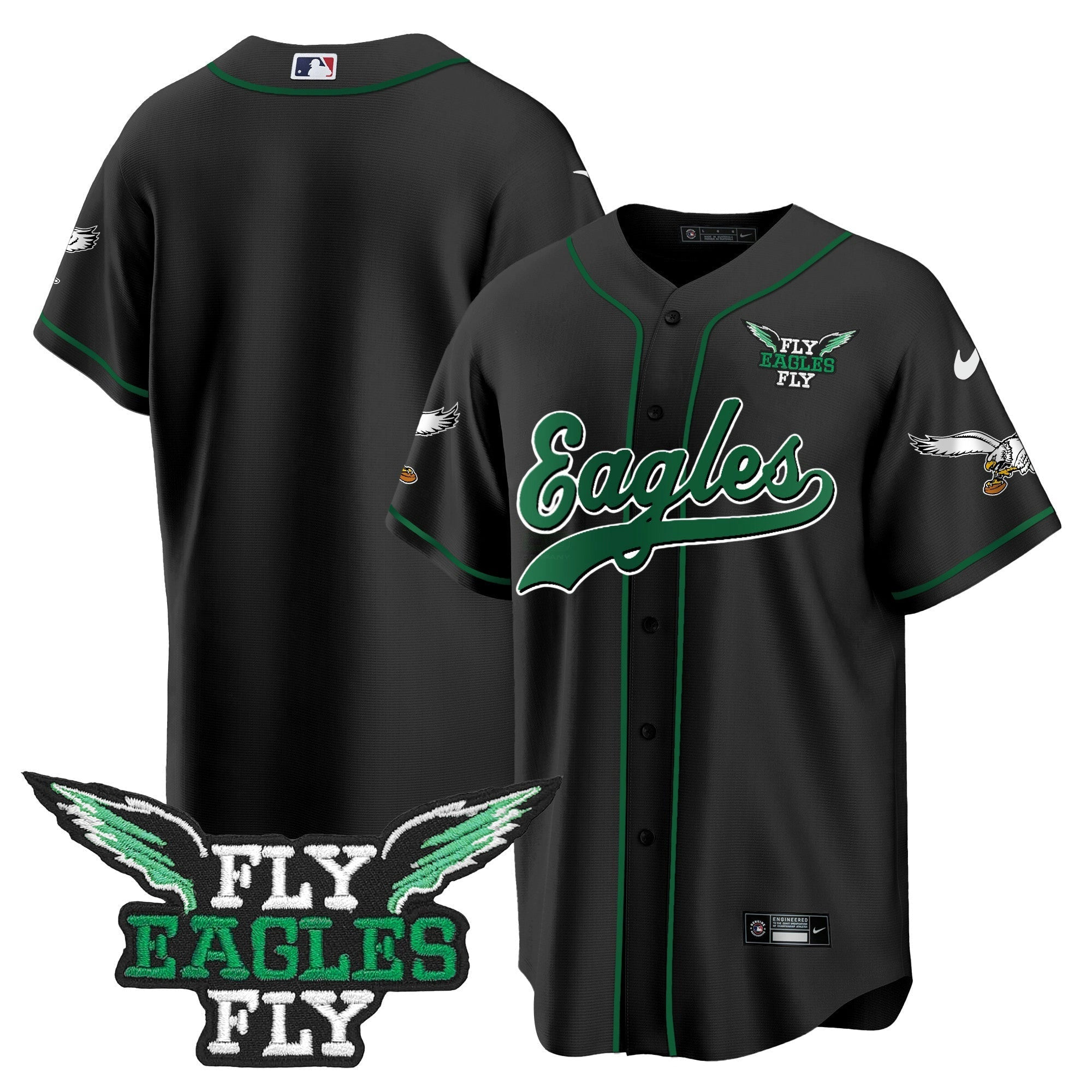 Camisa NFL Men’s Fly Fly Patch Throwback Kelly Green Jersey
