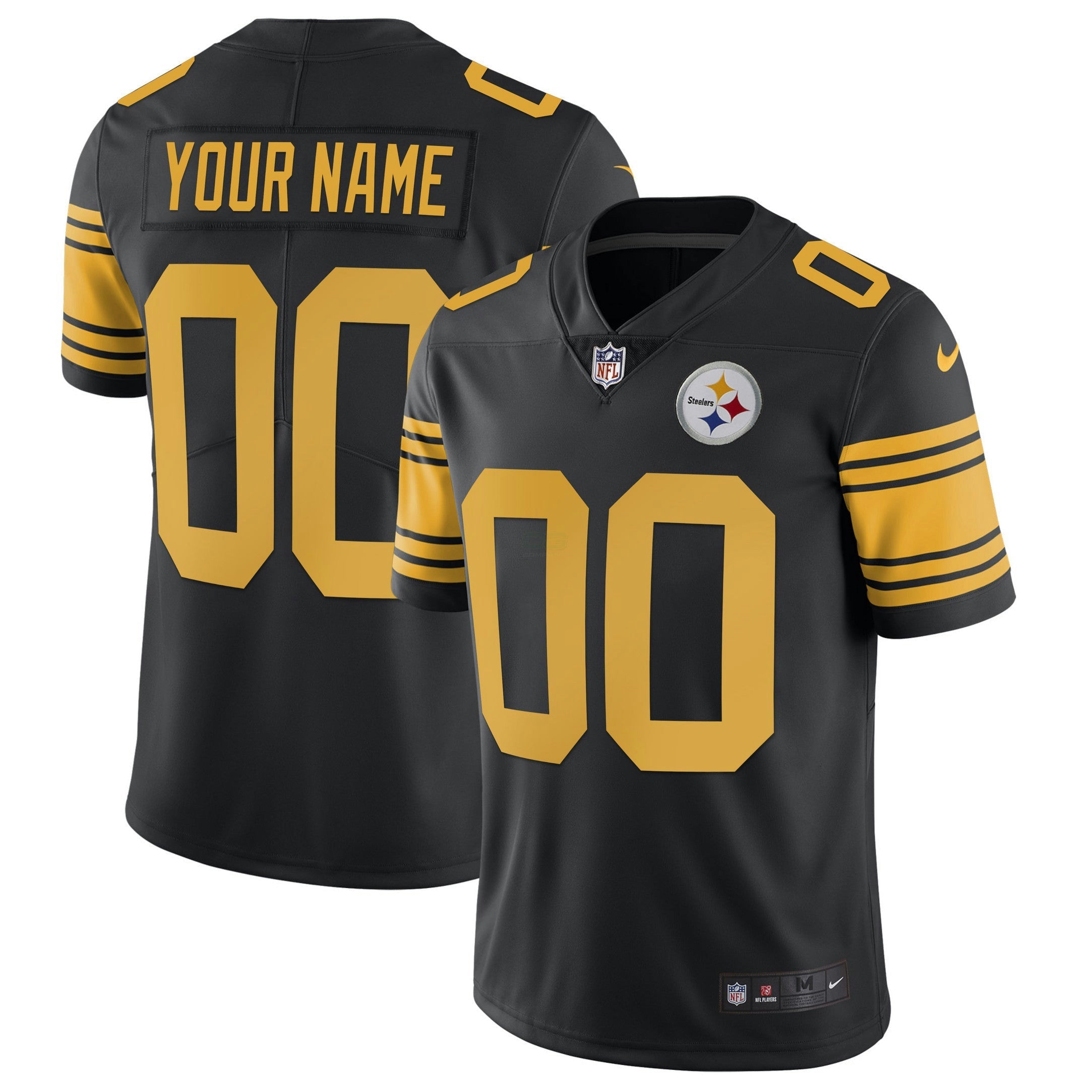Camisa NFL Men’s Gold and Split Custom Name and Number