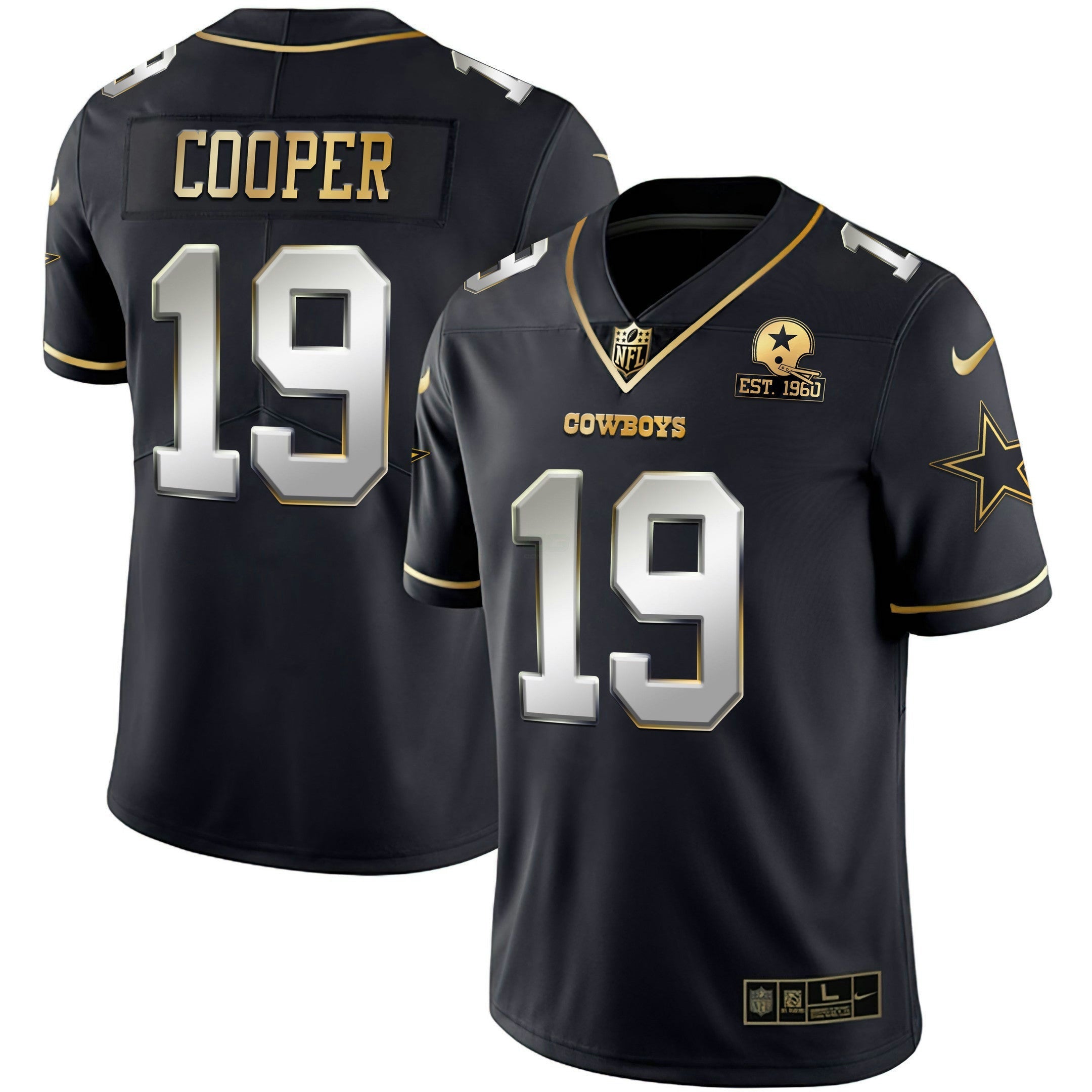 Camisa NFL Men’s Gold & Split Vapor Limited Est 1960 Patch