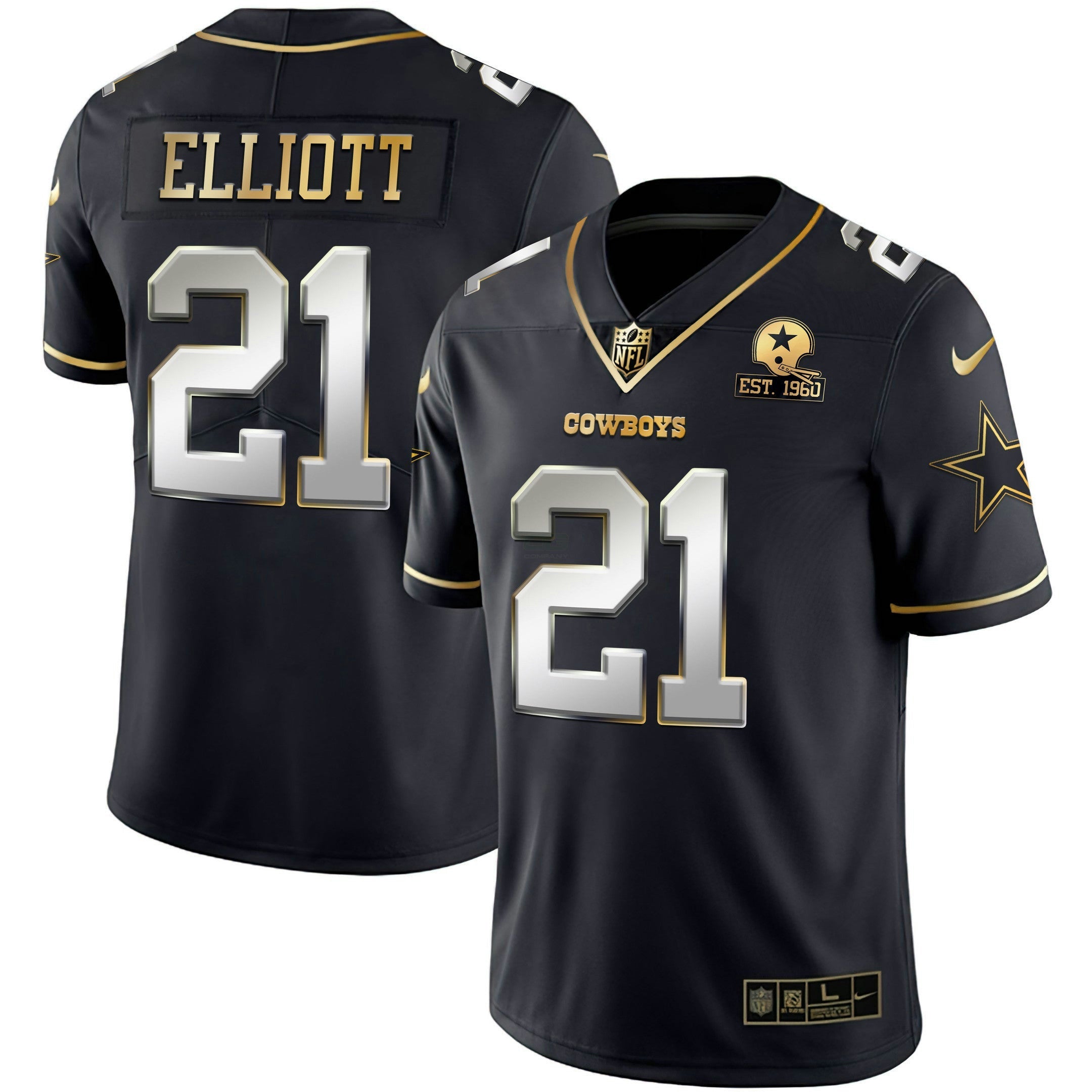 Camisa NFL Men’s Gold & Split Vapor Limited Est 1960 Patch