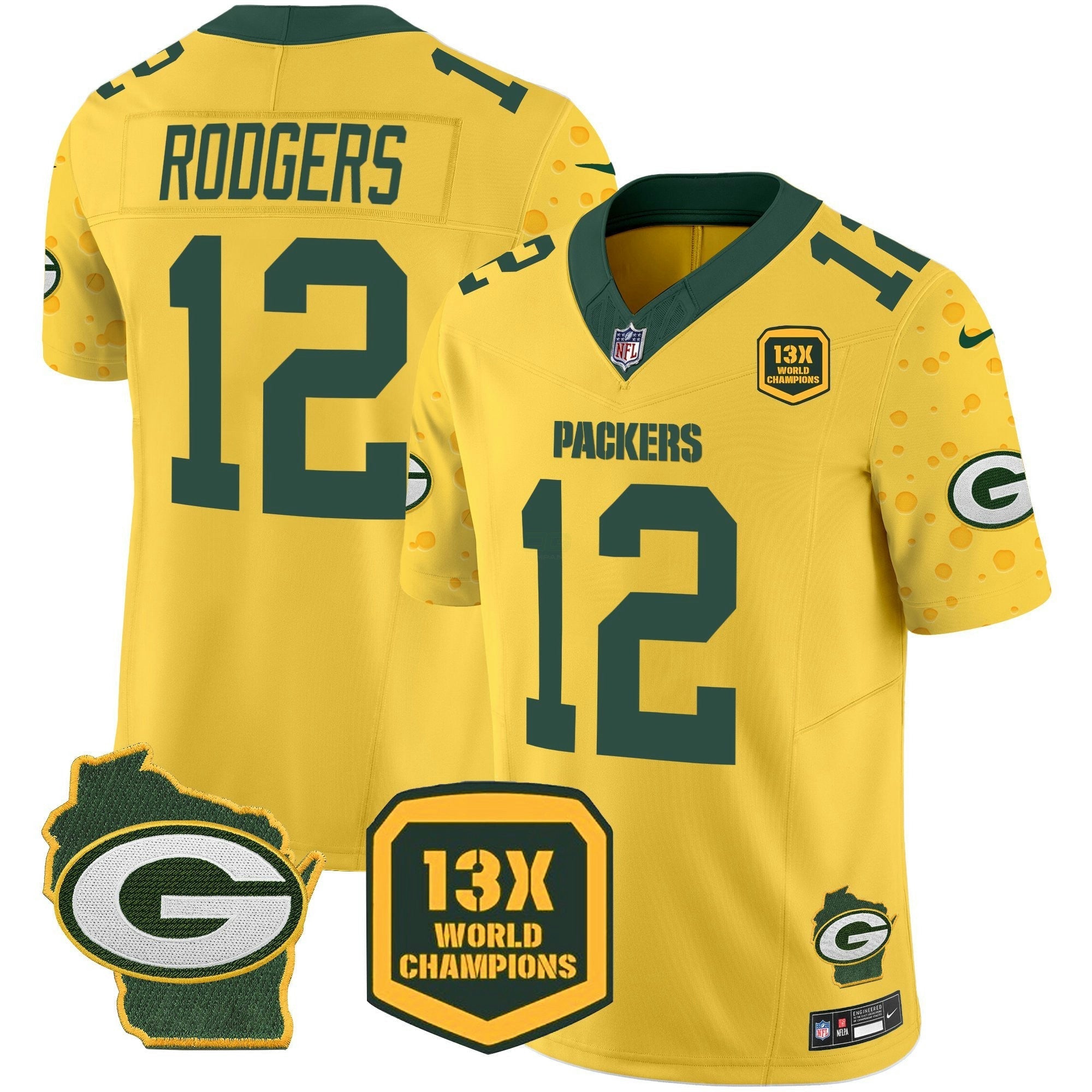 Camisa NFL Men’s Green Bay 2025 Cheese Vapor Limited Jersey