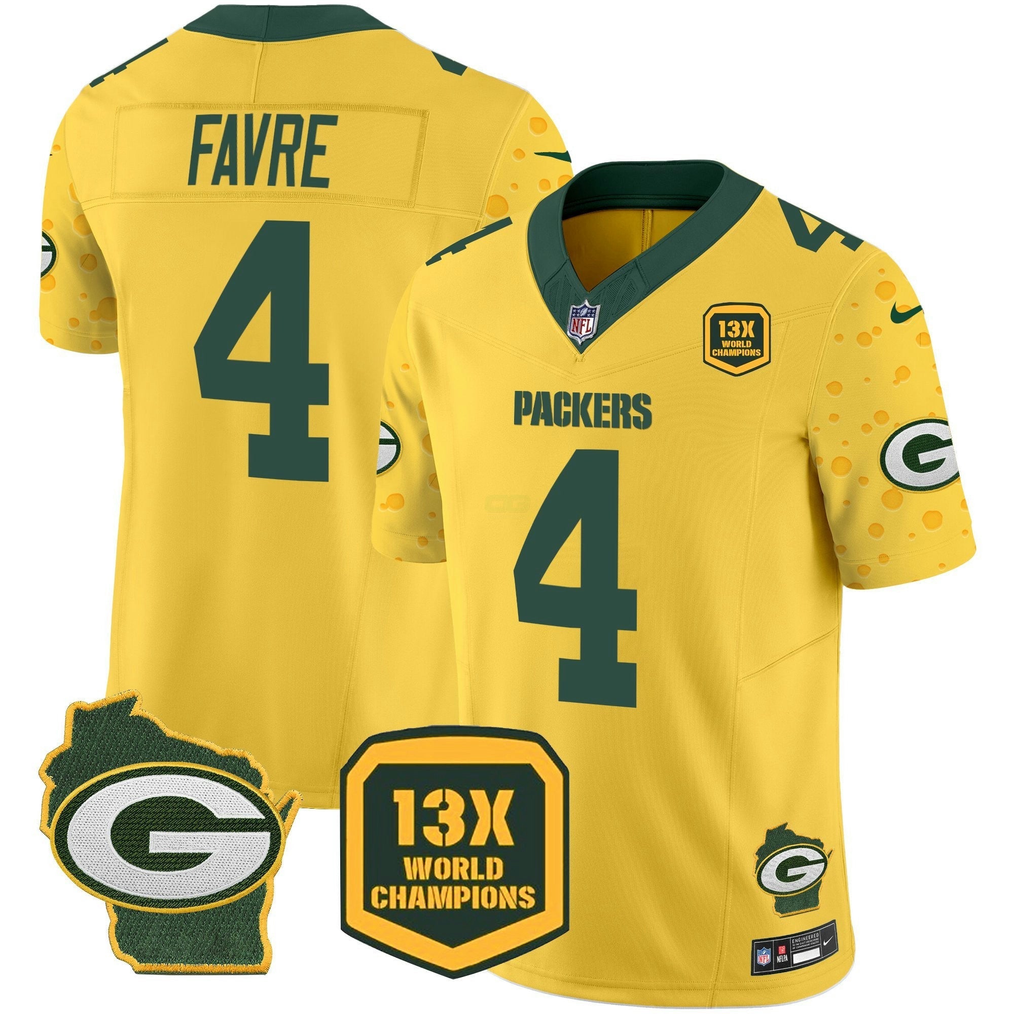 Camisa NFL Men’s Green Bay 2025 Cheese Vapor Limited Jersey