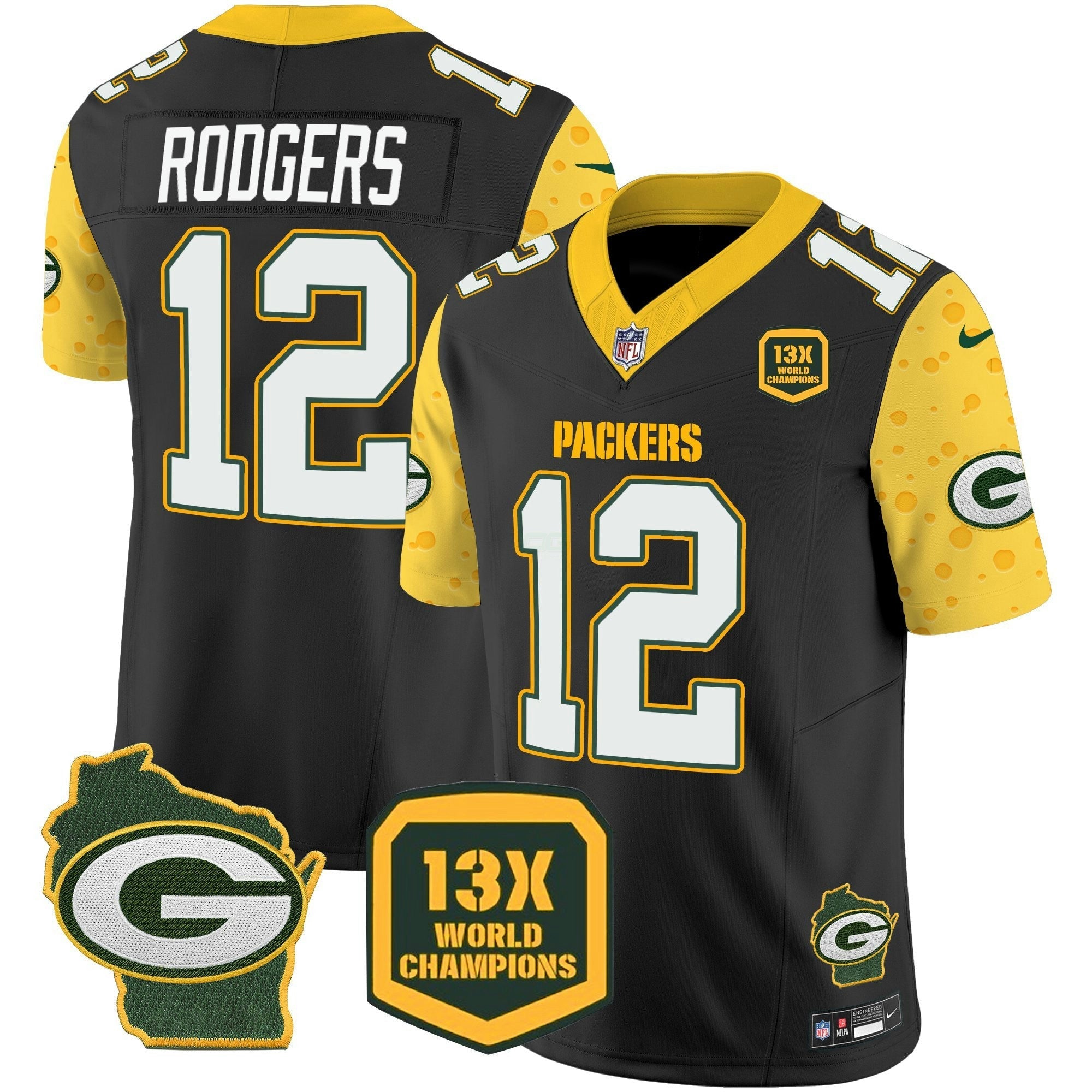 Camisa NFL Men’s Green Bay 2025 Cheese Vapor Limited Jersey