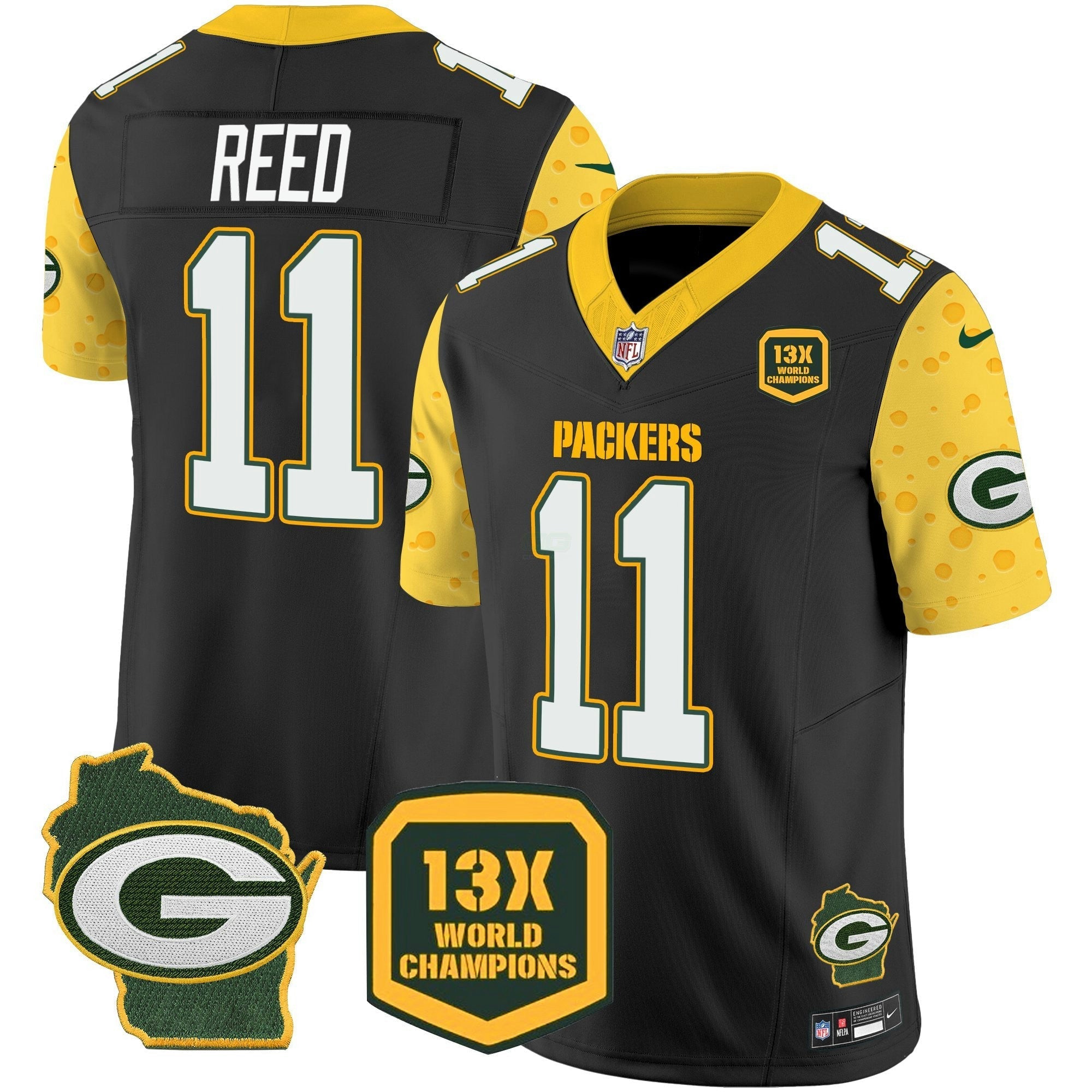 Camisa NFL Men’s Green Bay 2025 Cheese Vapor Limited Jersey
