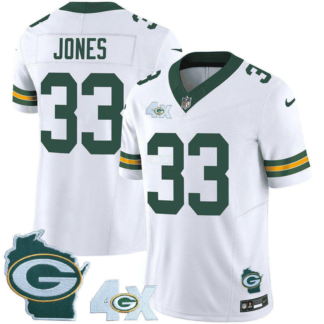 Camisa NFL Men’s Green Bay 4x Champs & Home Patch Vapor Jersey