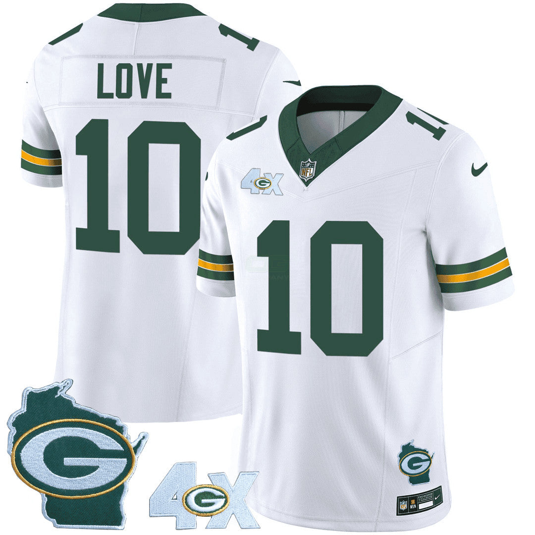 Camisa NFL Men’s Green Bay 4x Champs & Home Patch Vapor Jersey