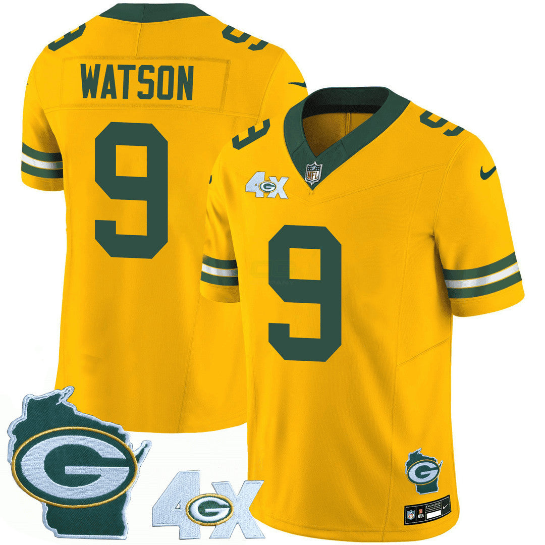 Camisa NFL Men’s Green Bay 4x Champs & Home Patch Vapor Jersey