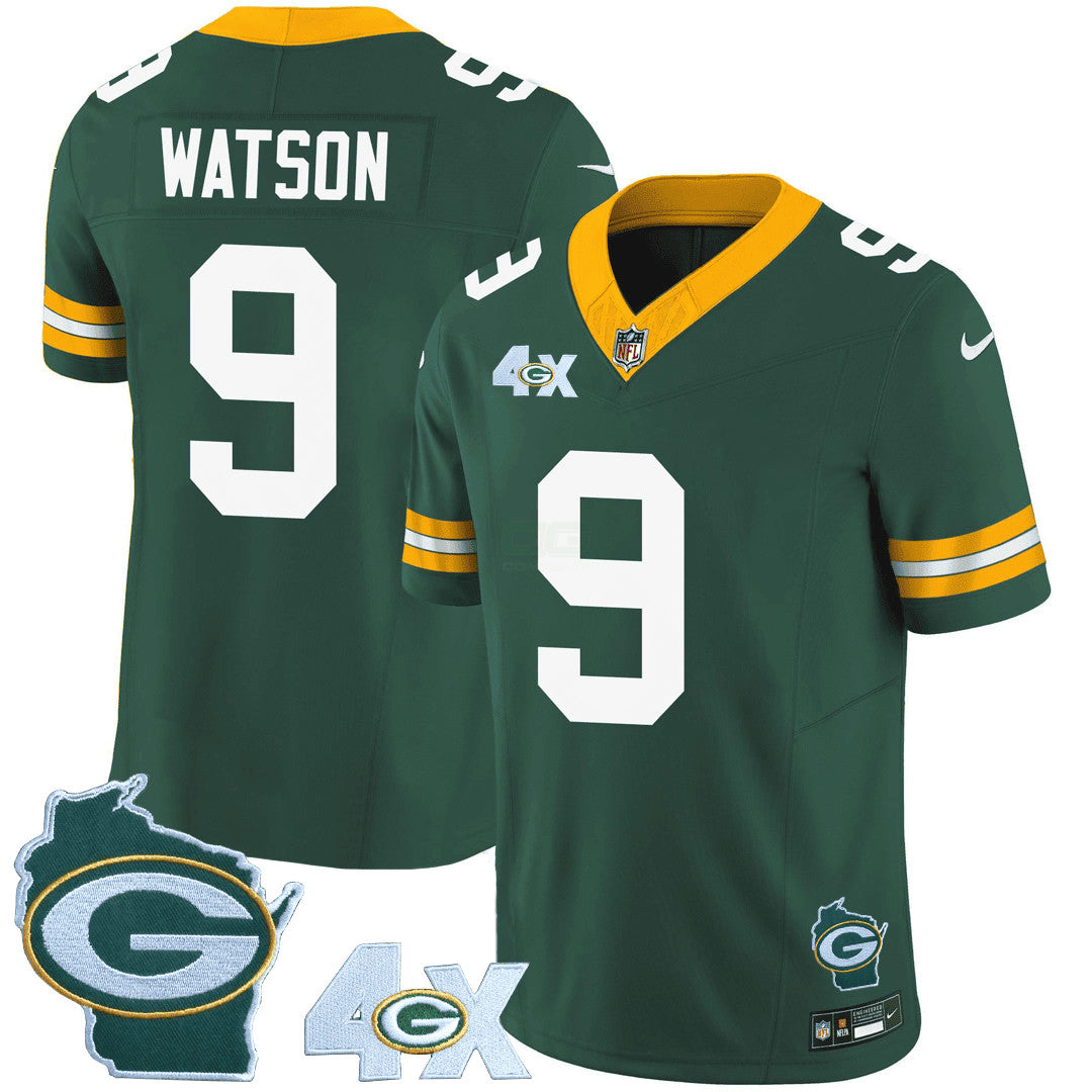Camisa NFL Men’s Green Bay 4x Champs & Home Patch Vapor Jersey
