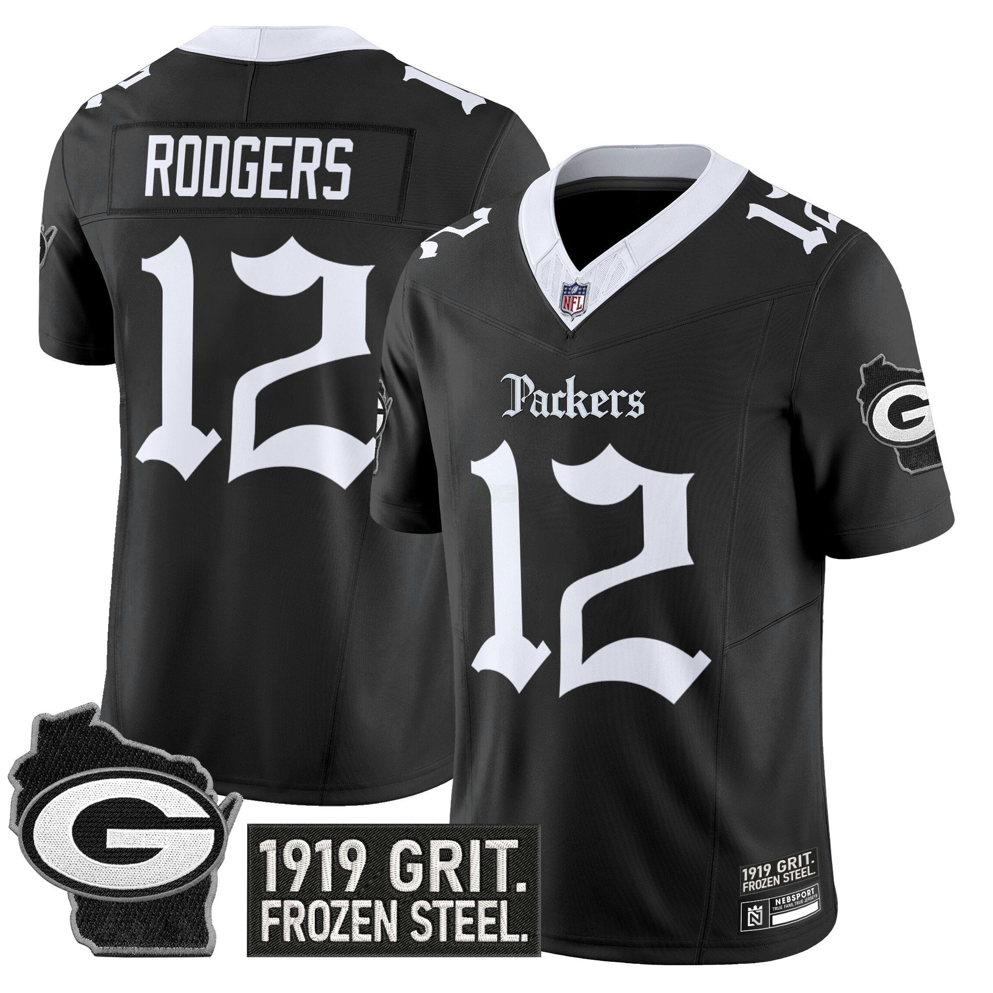 Camisa NFL Men’s Green Bay ‘Gothic Frozen Tundra Edition’ Vapor Limited Jersey
