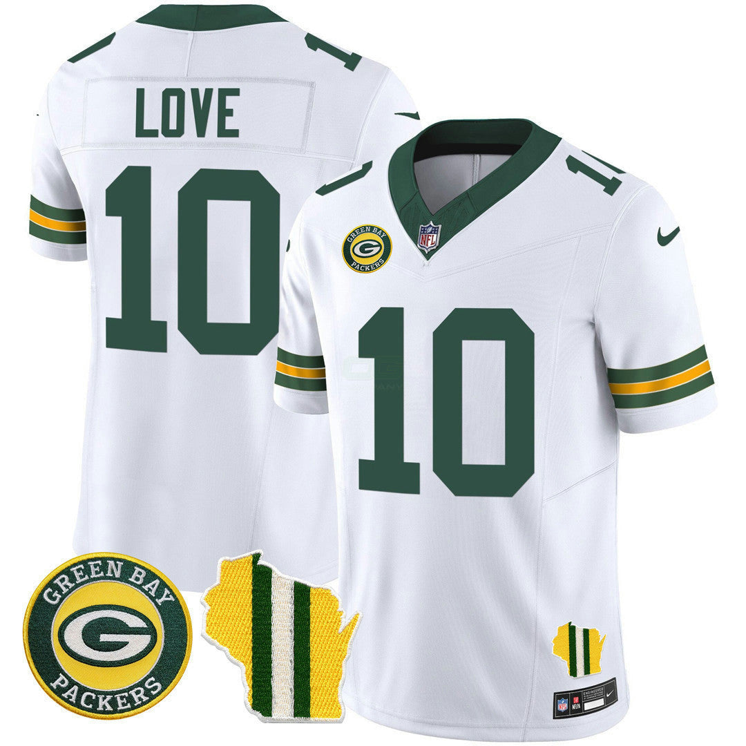Camisa NFL Men’s Green Bay Wisconsin State Patch Vapor Limited Jersey – All Sttiched