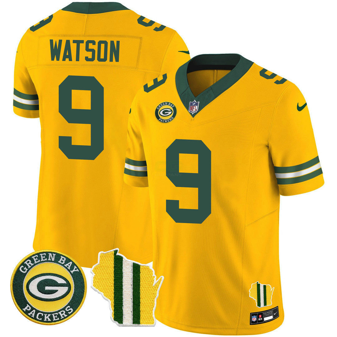 Camisa NFL Men’s Green Bay Wisconsin State Patch Vapor Limited Jersey – All Sttiched