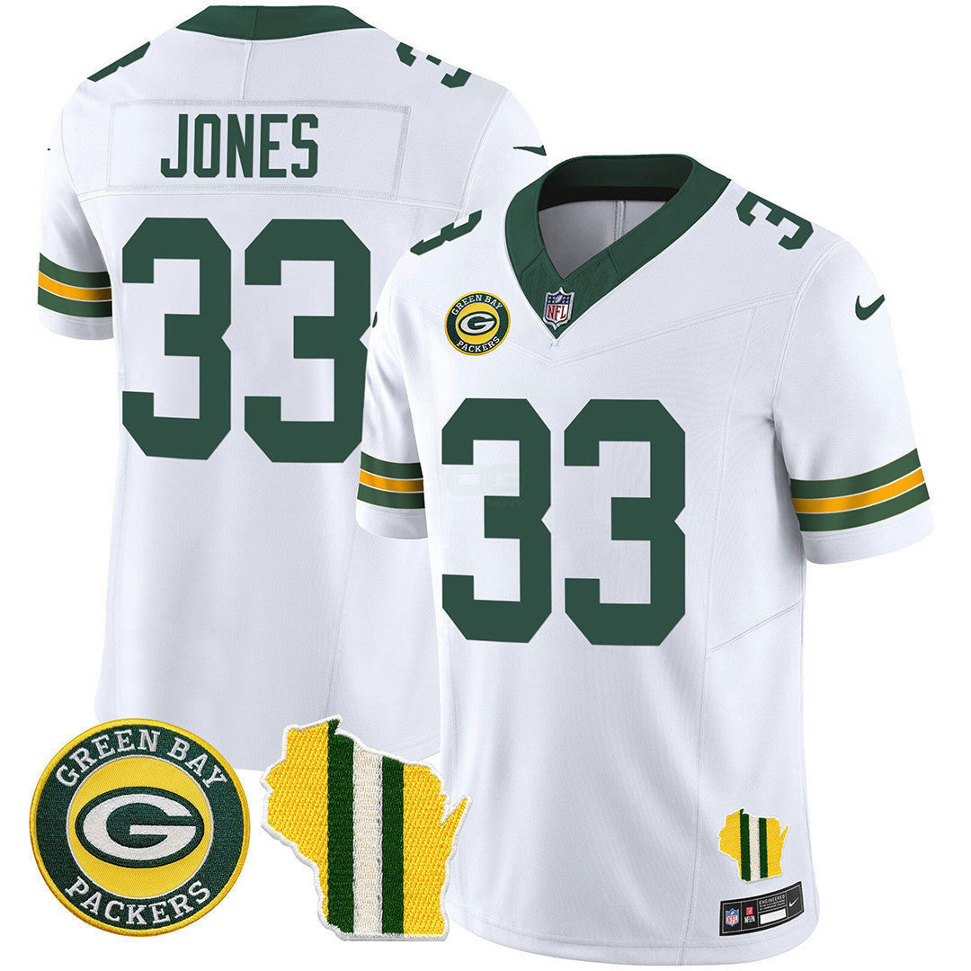 Camisa NFL Men’s Green Bay Wisconsin State Patch Vapor Limited Jersey – All Sttiched