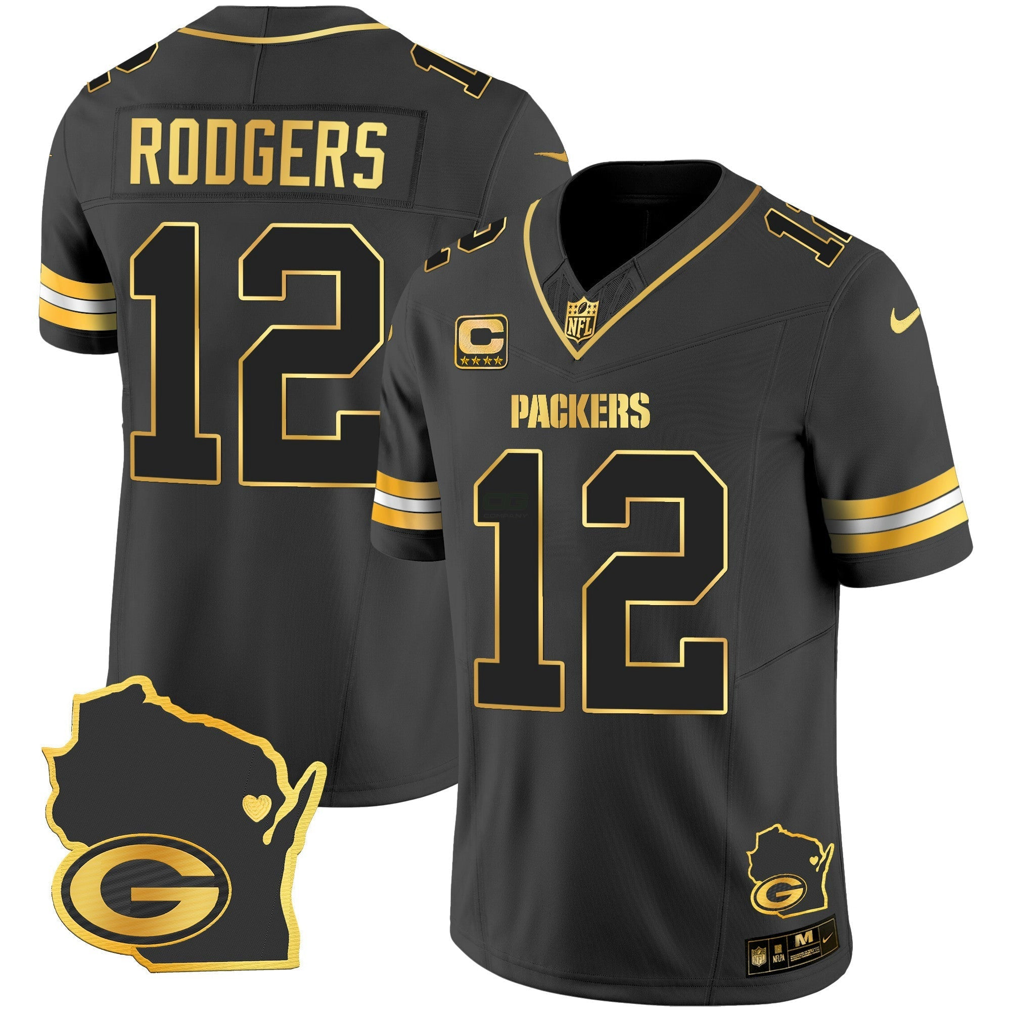 Camisa NFL Men’s Home Patch Dourada Vapor Jersey V2