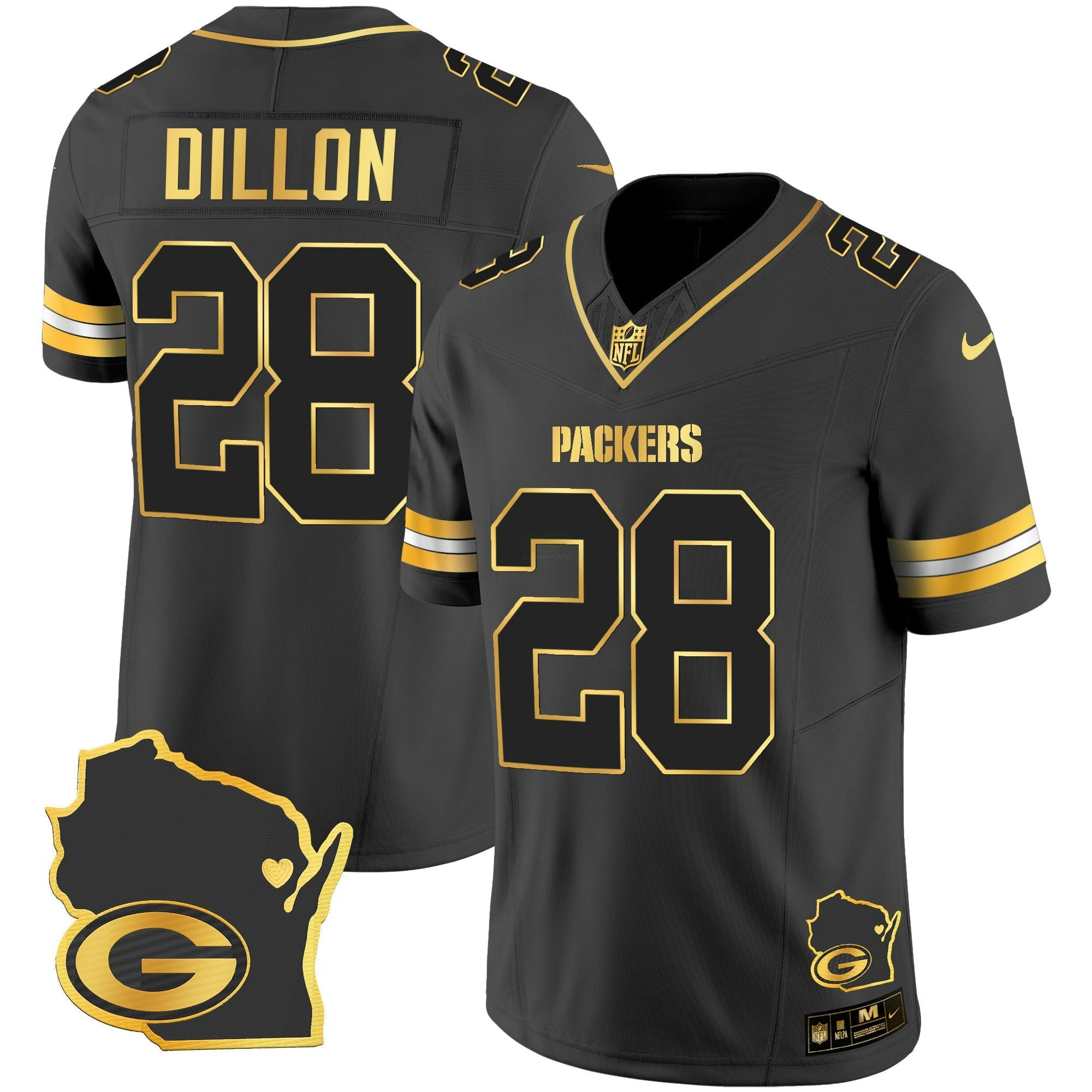 Camisa NFL Men’s Home Patch Dourada Vapor Jersey V2