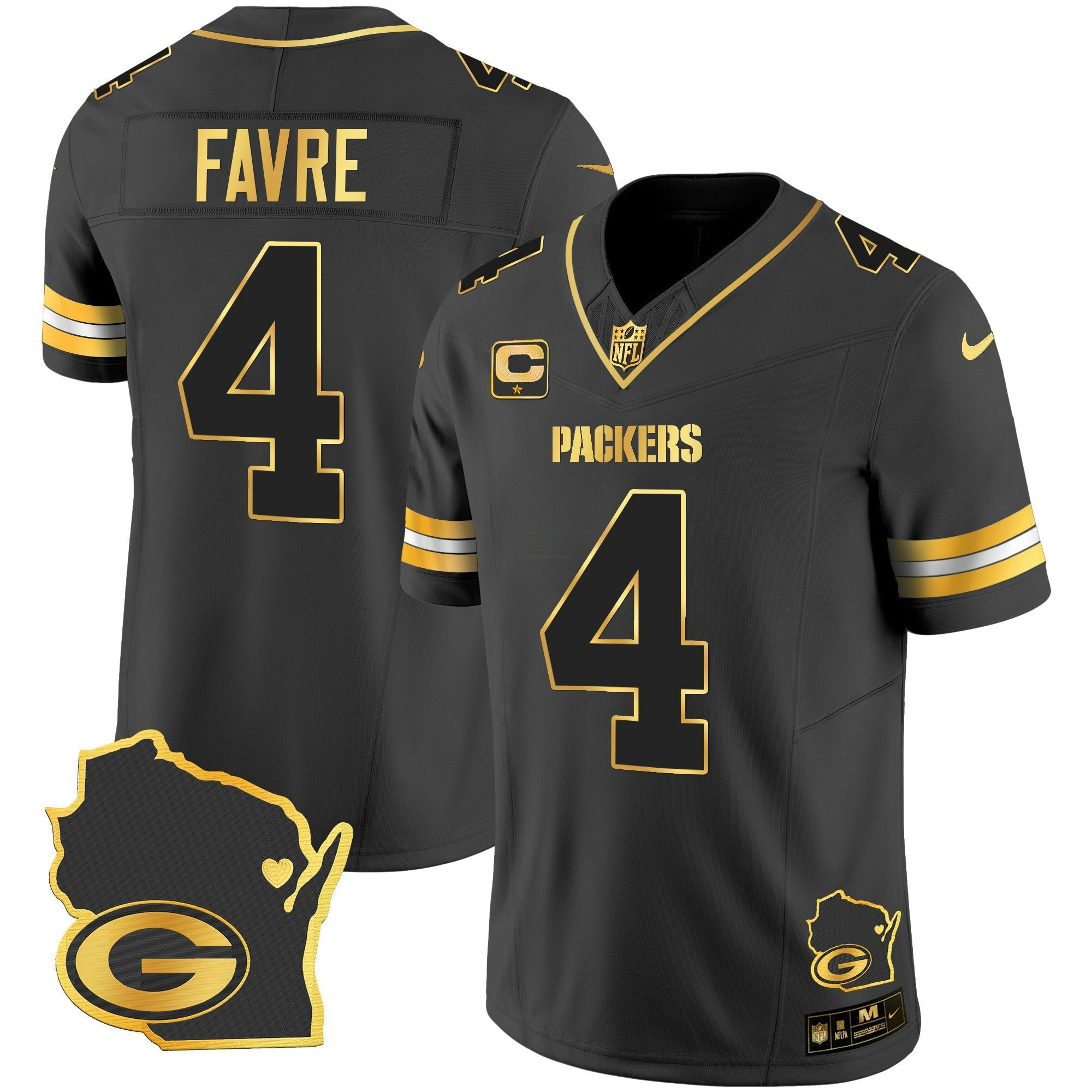 Camisa NFL Men’s Home Patch Dourada Vapor Jersey V2