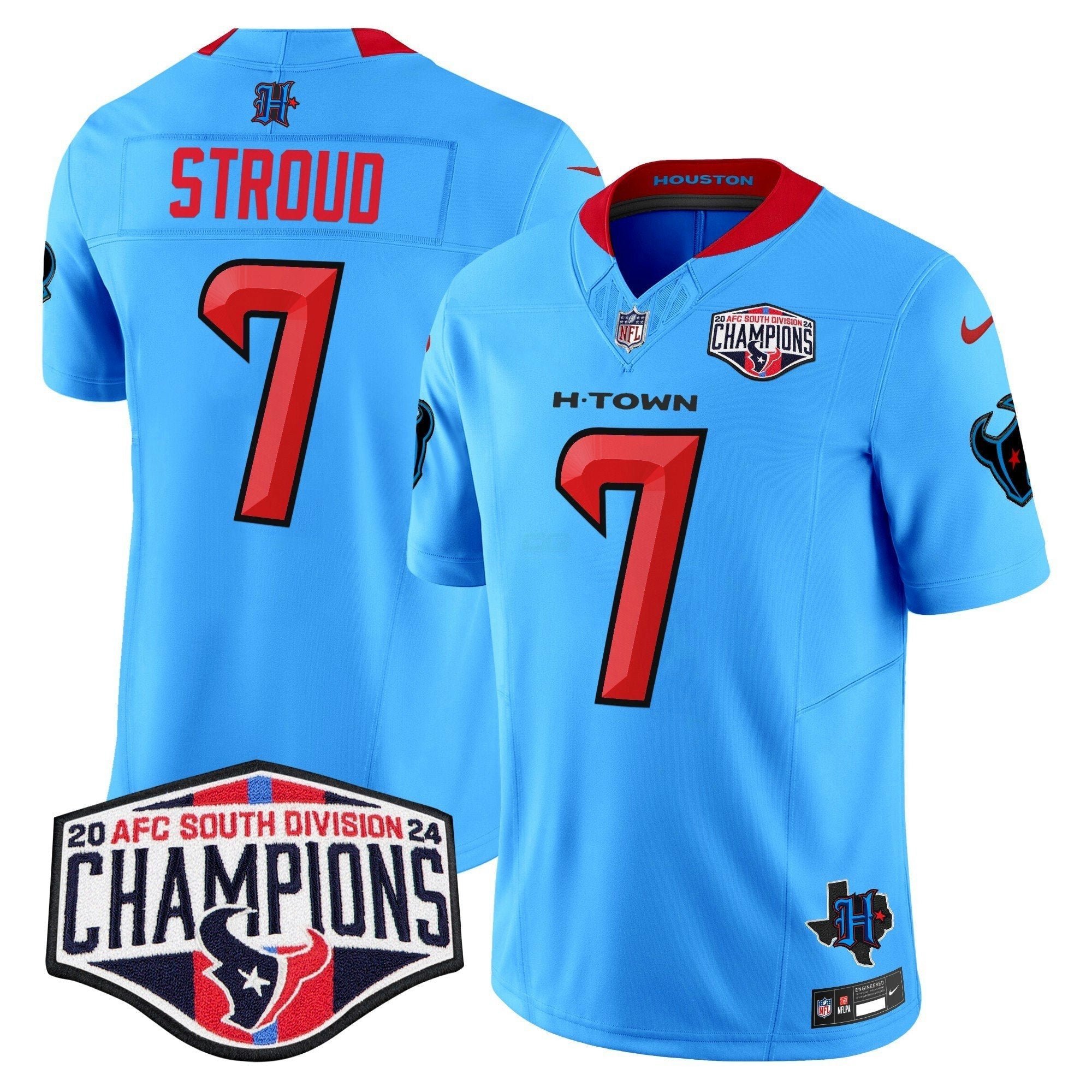 Camisa NFL Men’s Houston 2024 AFC South Division Champions Patch Vapor Limited Jersey