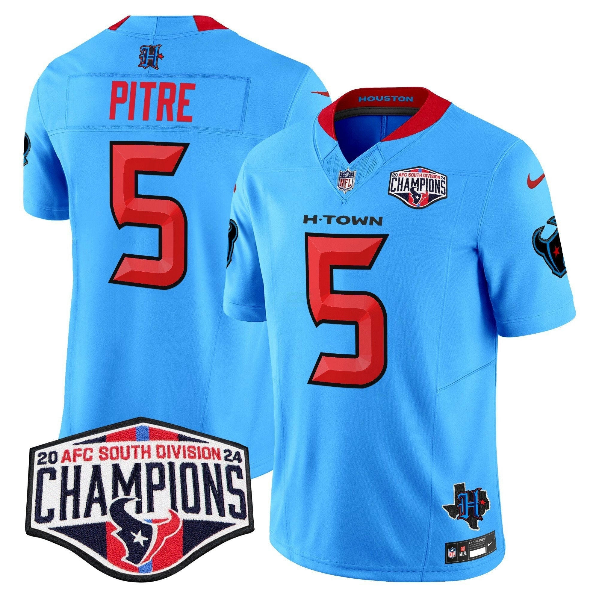 Camisa NFL Men’s Houston 2024 AFC South Division Champions Patch Vapor Limited Jersey