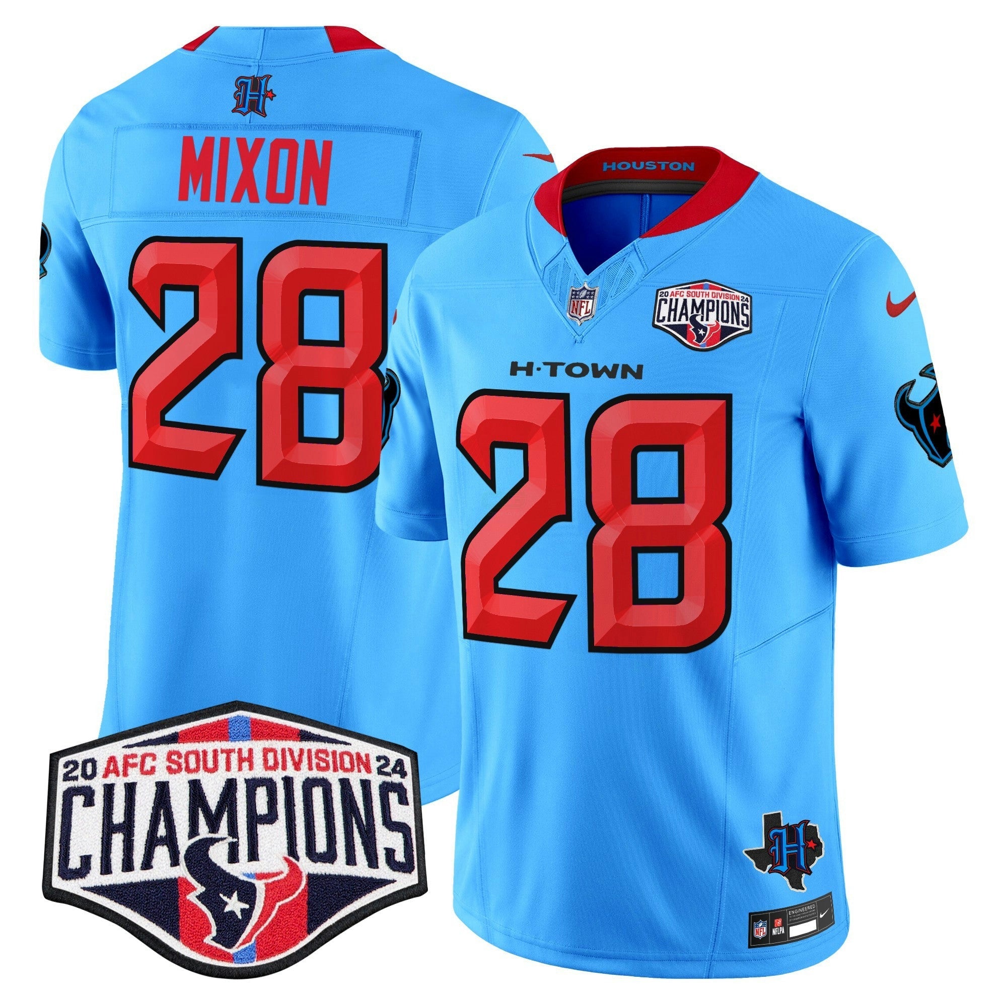 Camisa NFL Men’s Houston 2024 AFC South Division Champions Patch Vapor Limited Jersey