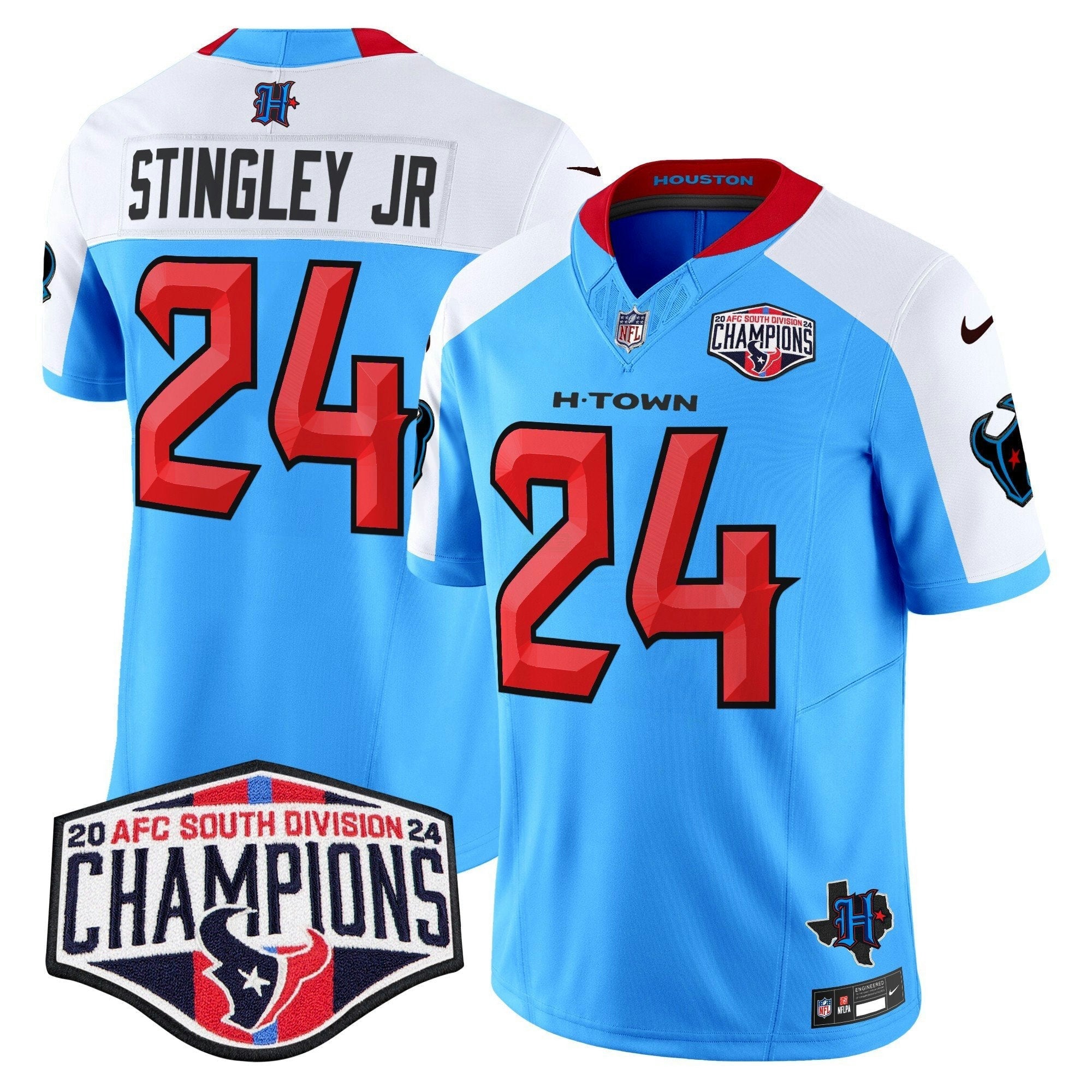 Camisa NFL Men’s Houston 2024 AFC South Division Champions Patch Vapor Limited Jersey