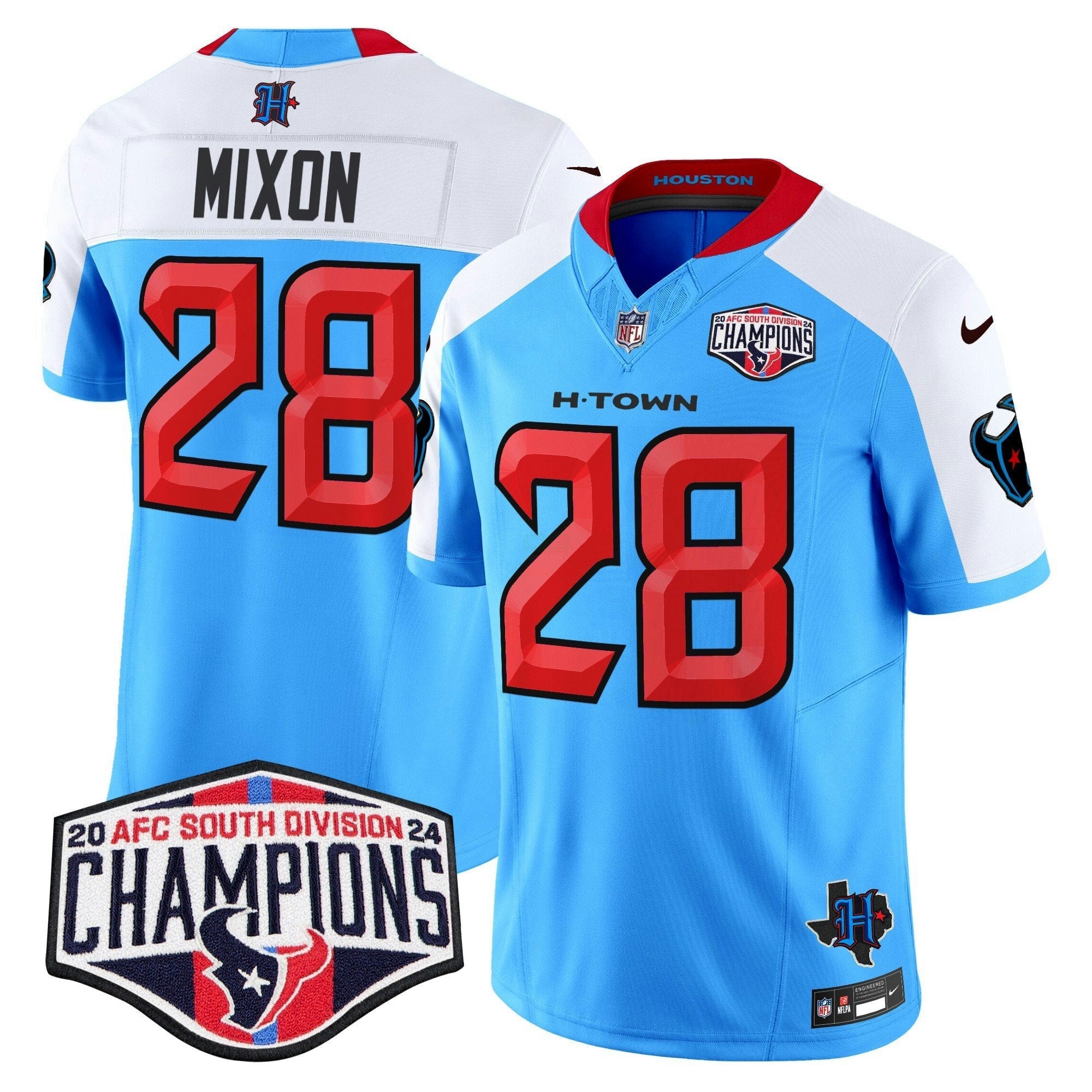 Camisa NFL Men’s Houston 2024 AFC South Division Champions Patch Vapor Limited Jersey