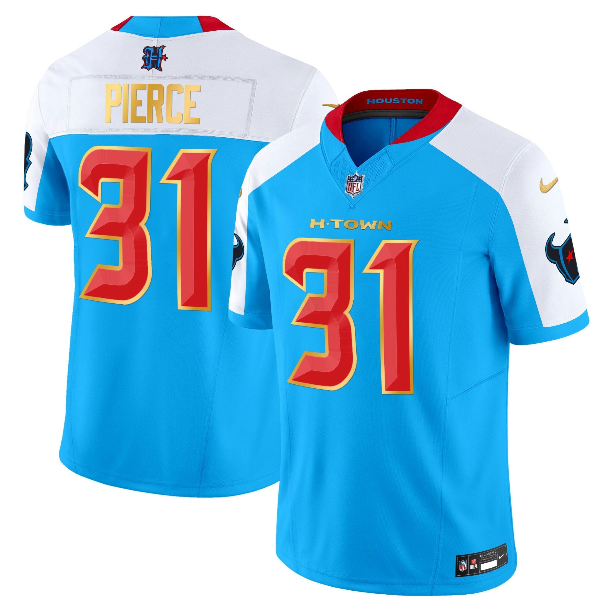 Camisa NFL Men’s Houston 2024 Dourada Trim Vapor Limited Jersey