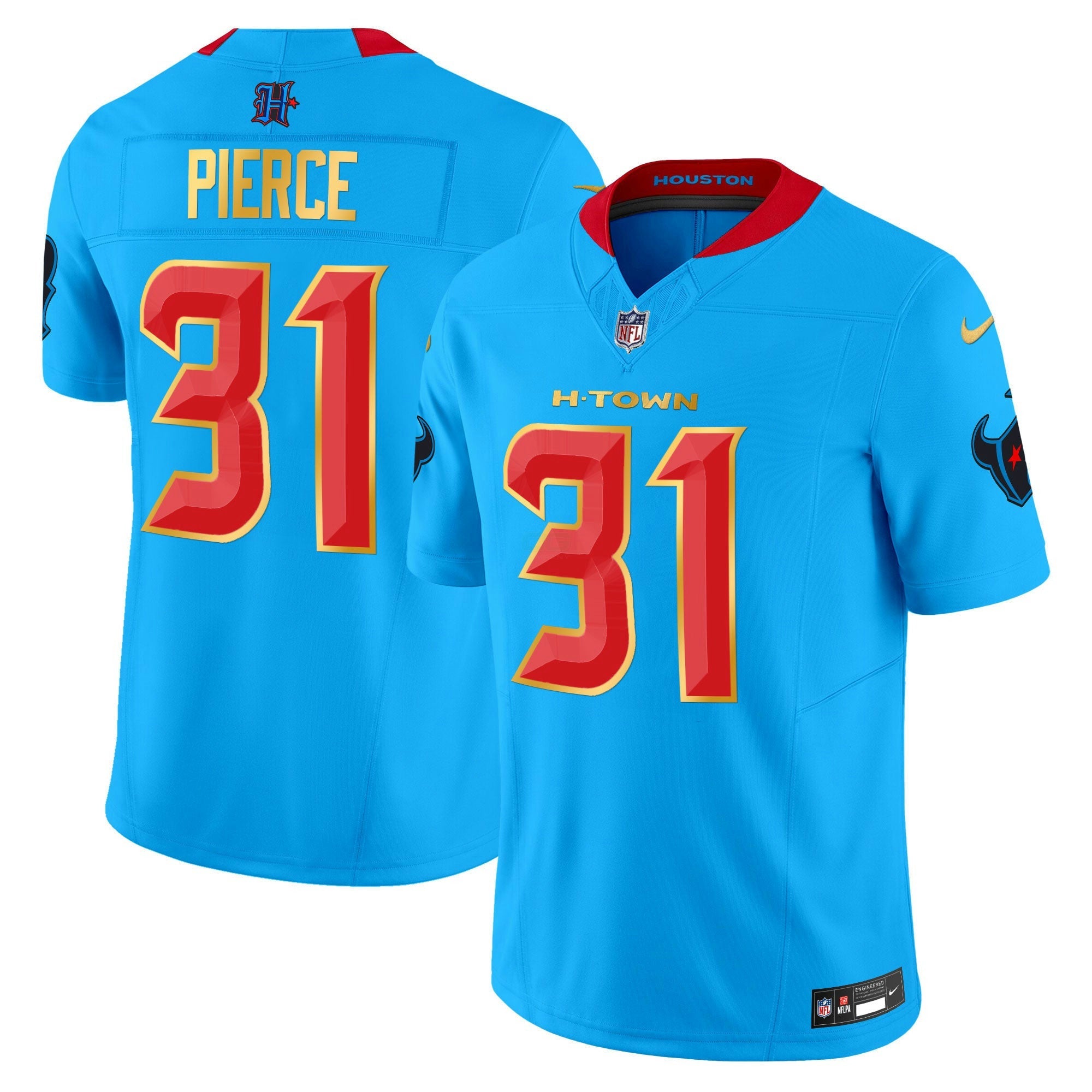 Camisa NFL Men’s Houston 2024 Dourada Trim Vapor Limited Jersey