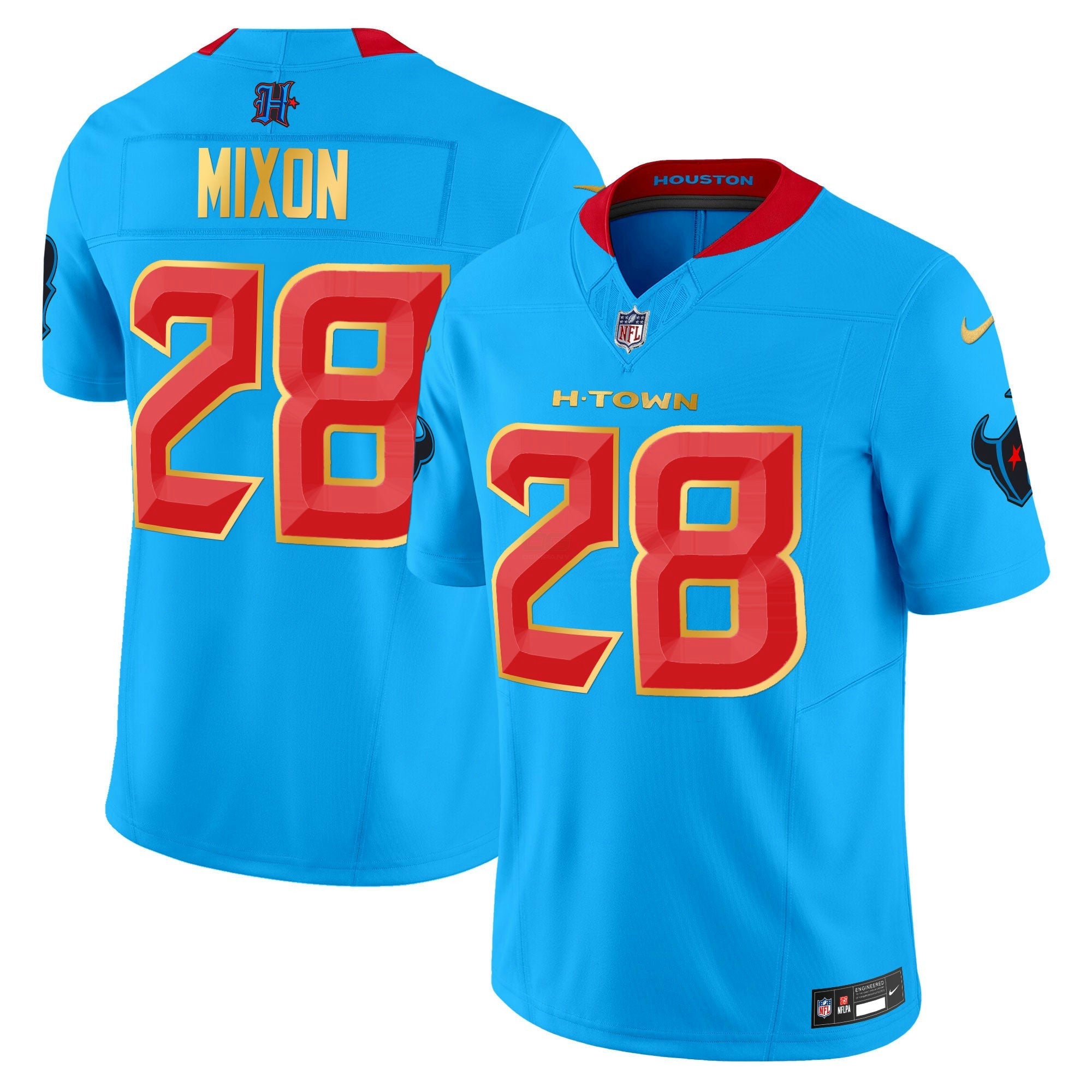 Camisa NFL Men’s Houston 2024 Dourada Trim Vapor Limited Jersey