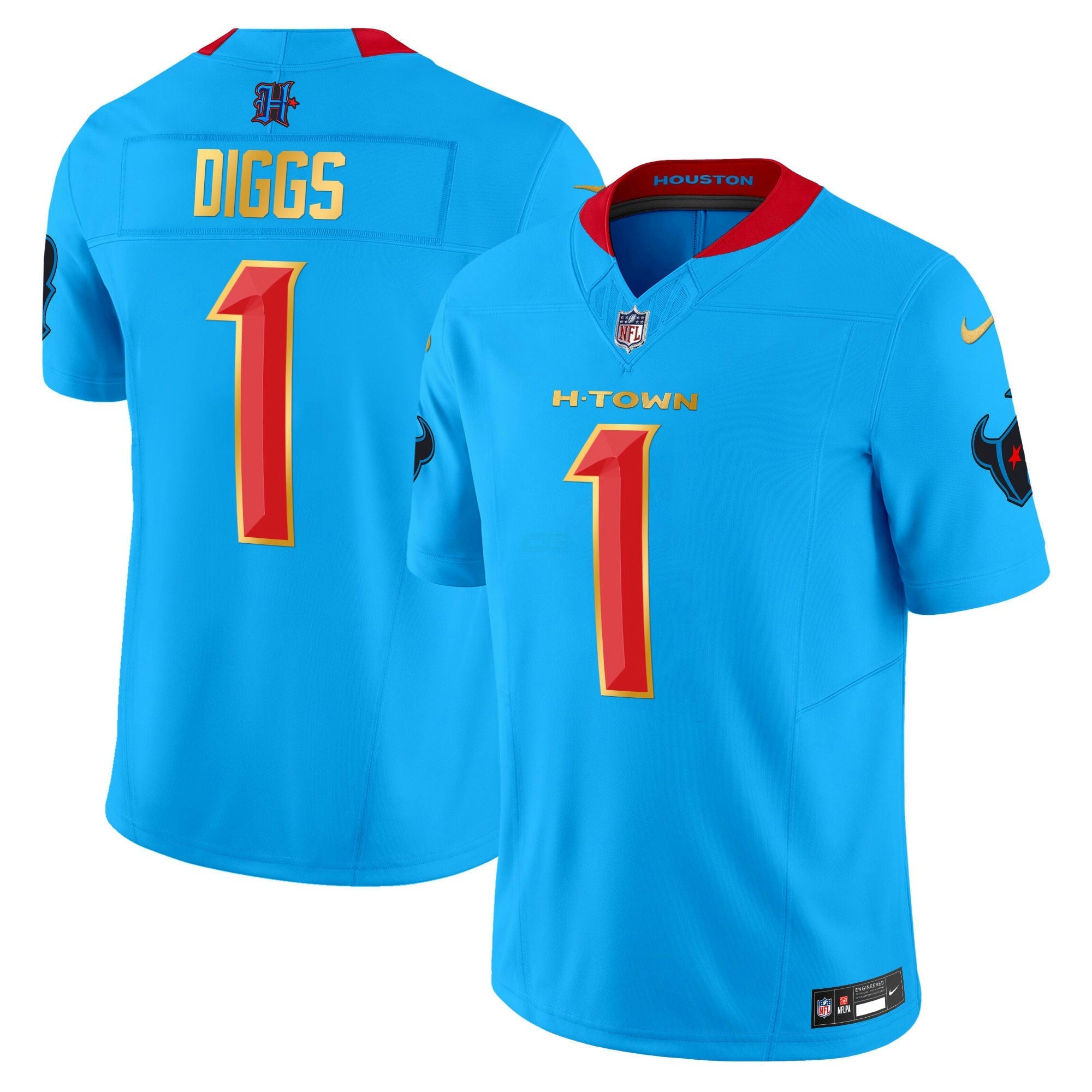 Camisa NFL Men’s Houston 2024 Dourada Trim Vapor Limited Jersey