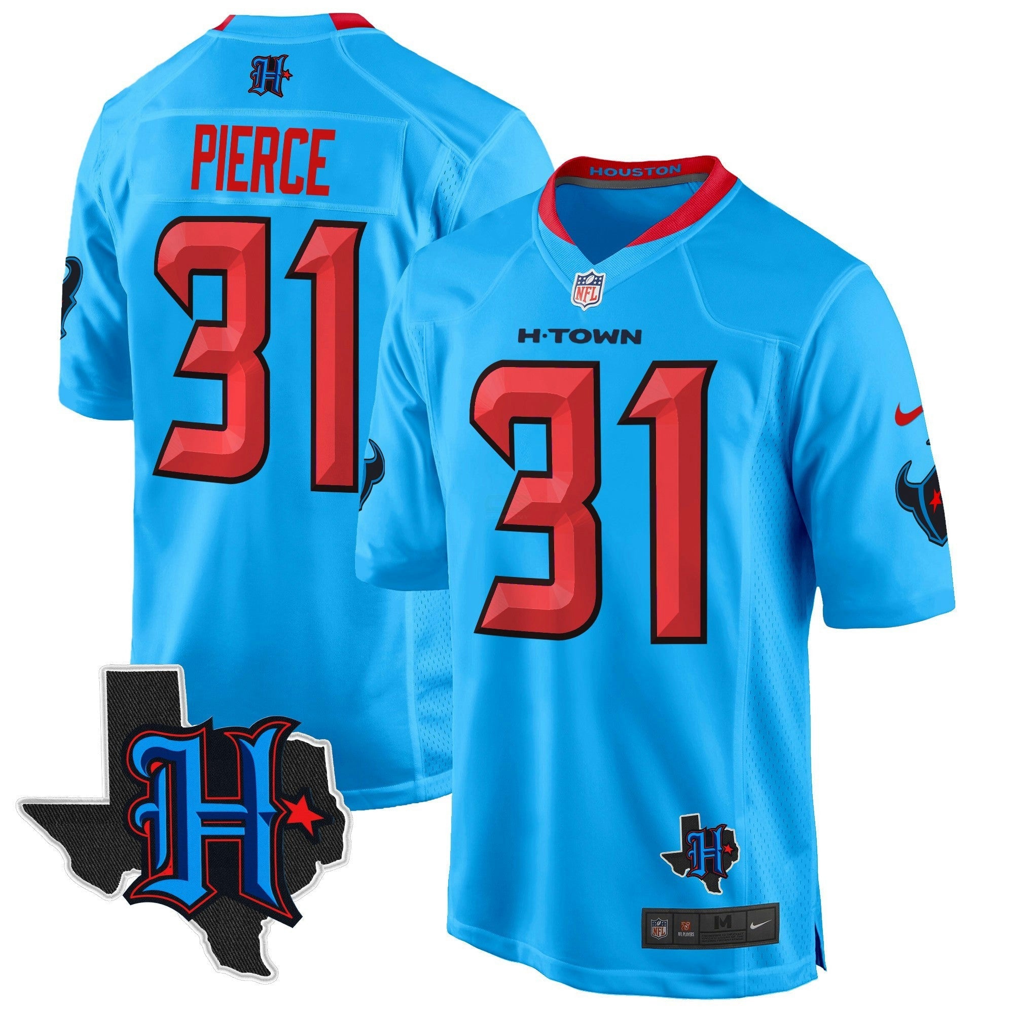 Camisa NFL Men’s Houston 2024 Texas Patch Game Jersey