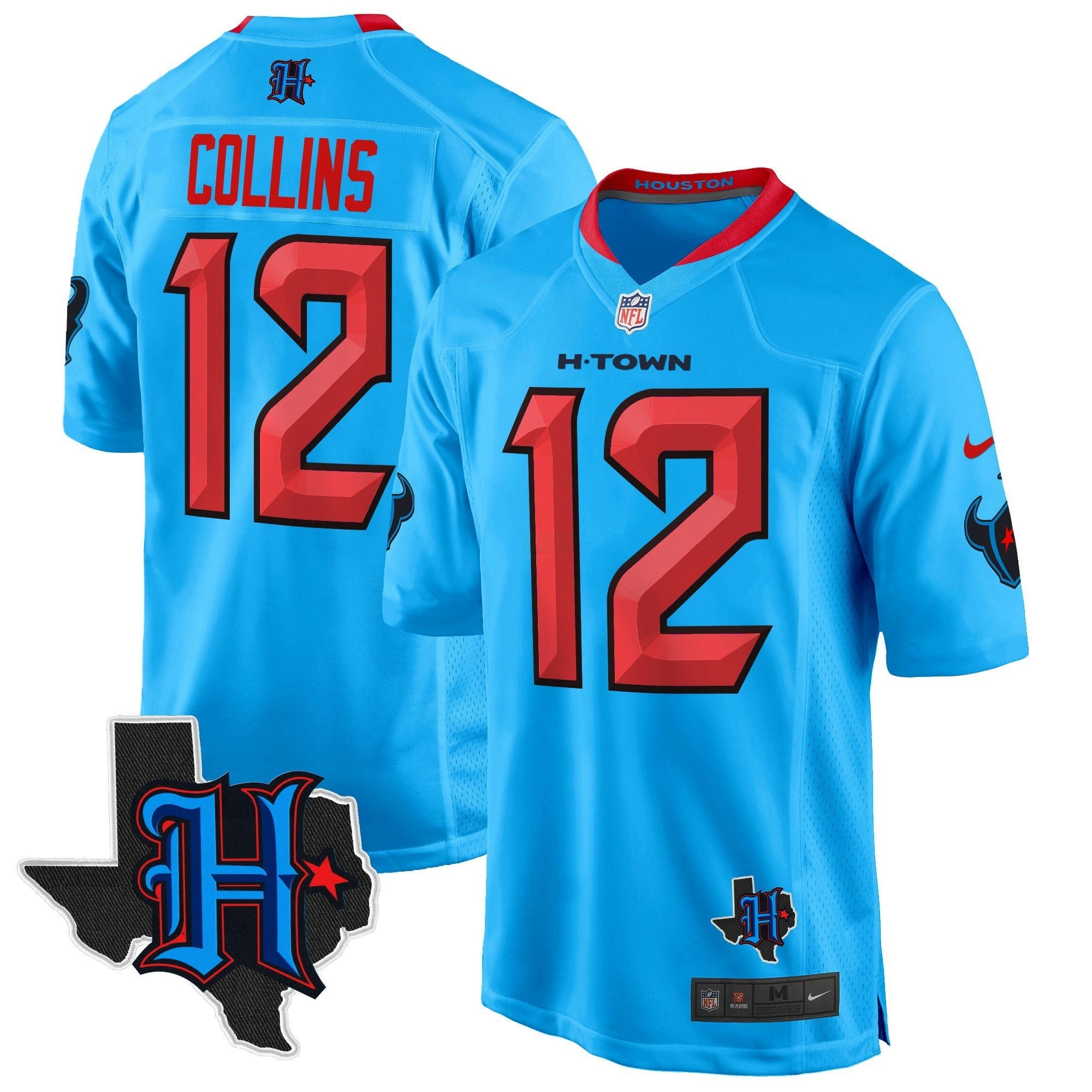 Camisa NFL Men’s Houston 2024 Texas Patch Game Jersey