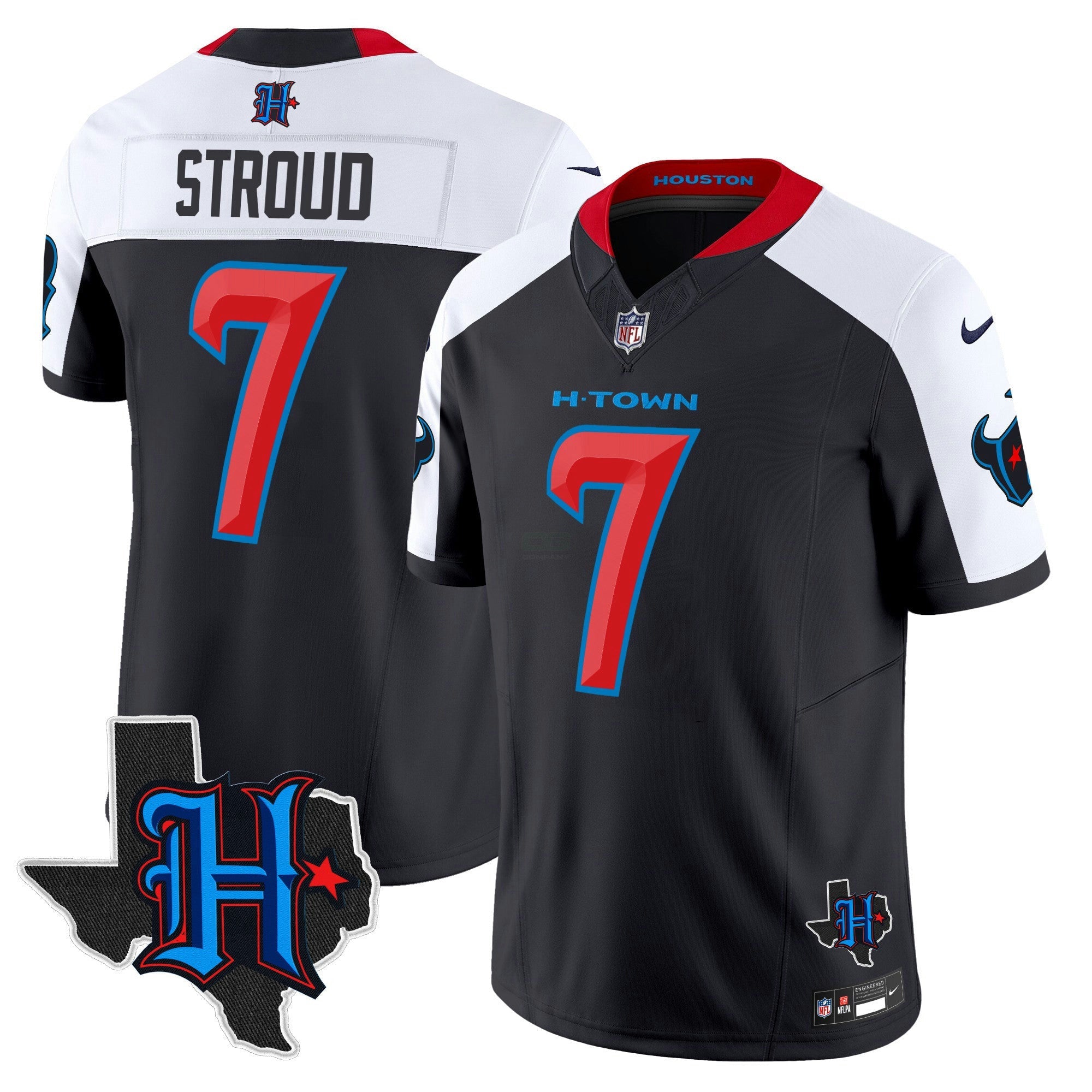 Camisa NFL Men’s Houston 2024 Texas Patch Vapor Limited Jersey