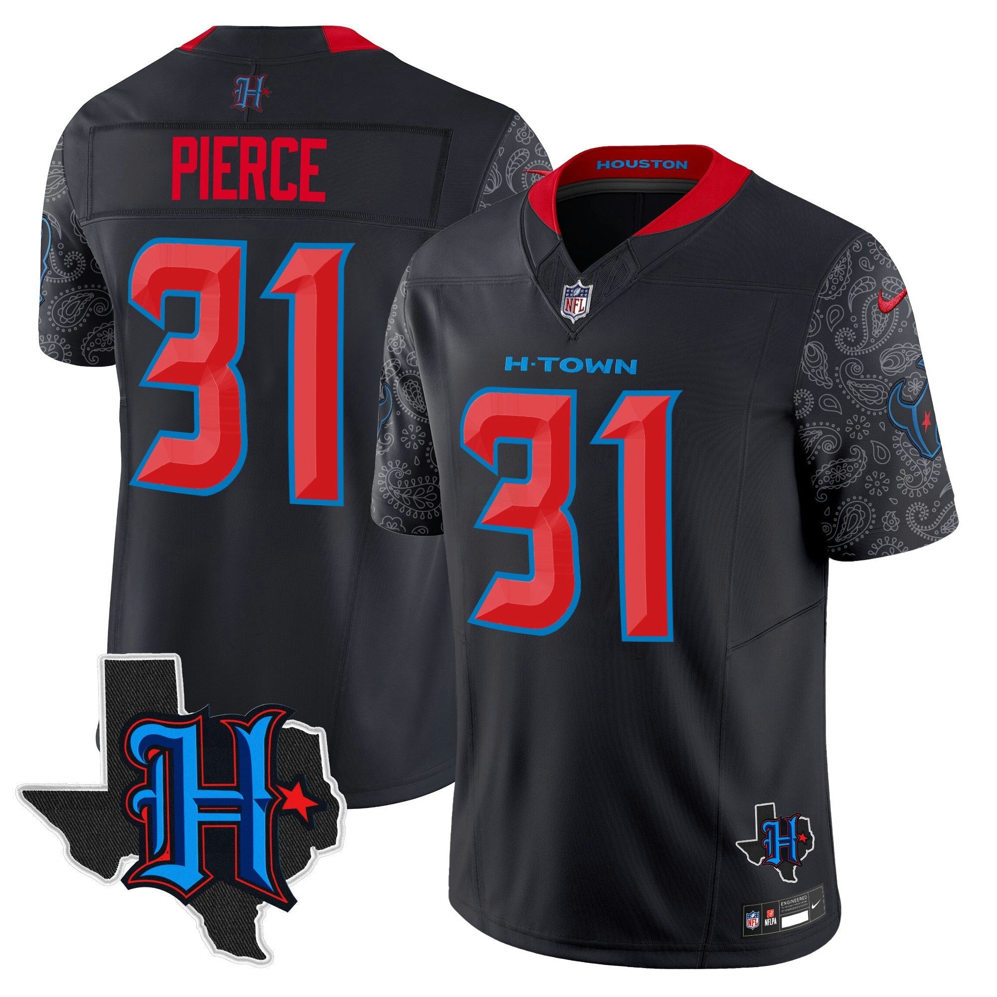 Camisa NFL Men’s Houston 2024 Texas Patch Vapor Limited Jersey V4