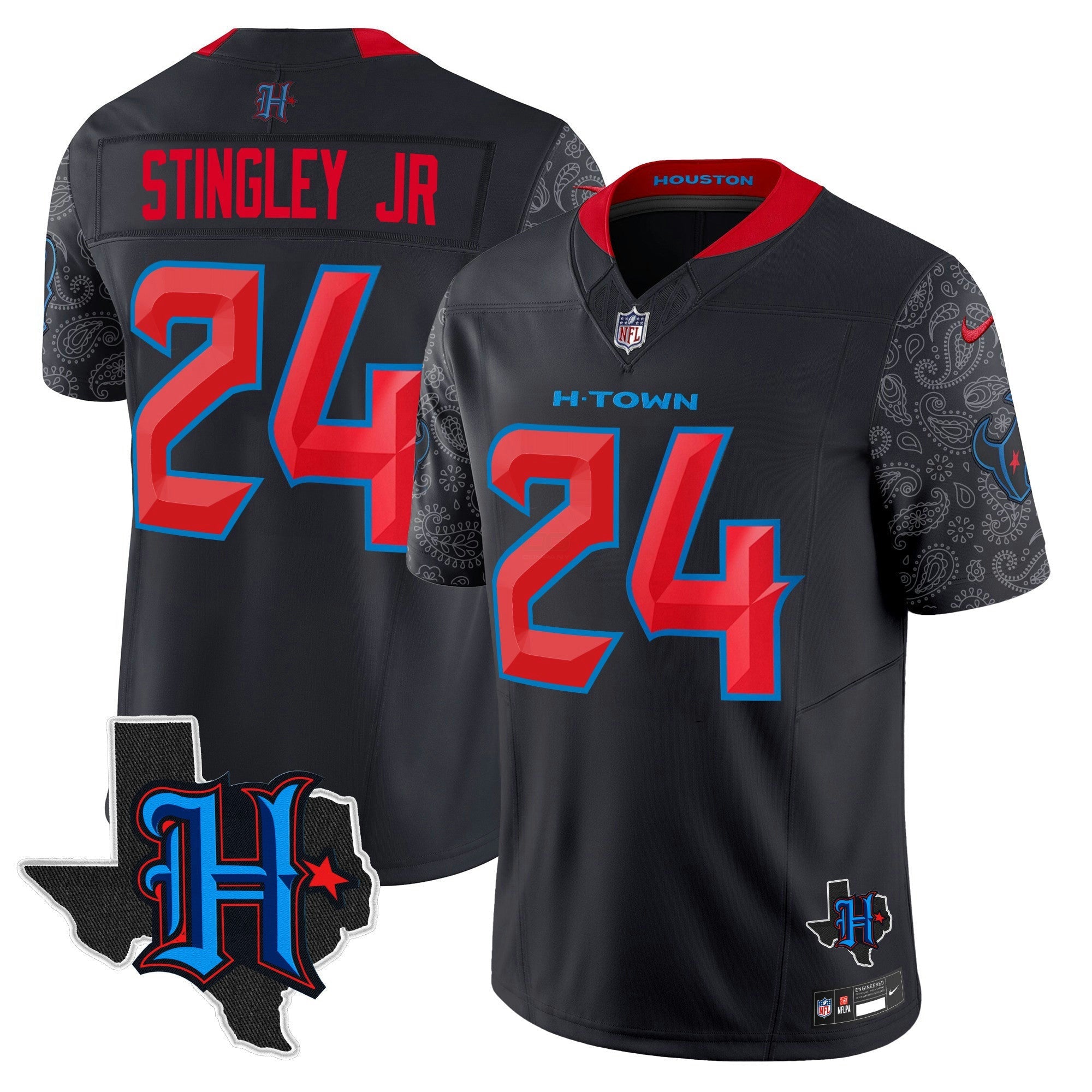 Camisa NFL Men’s Houston 2024 Texas Patch Vapor Limited Jersey V4