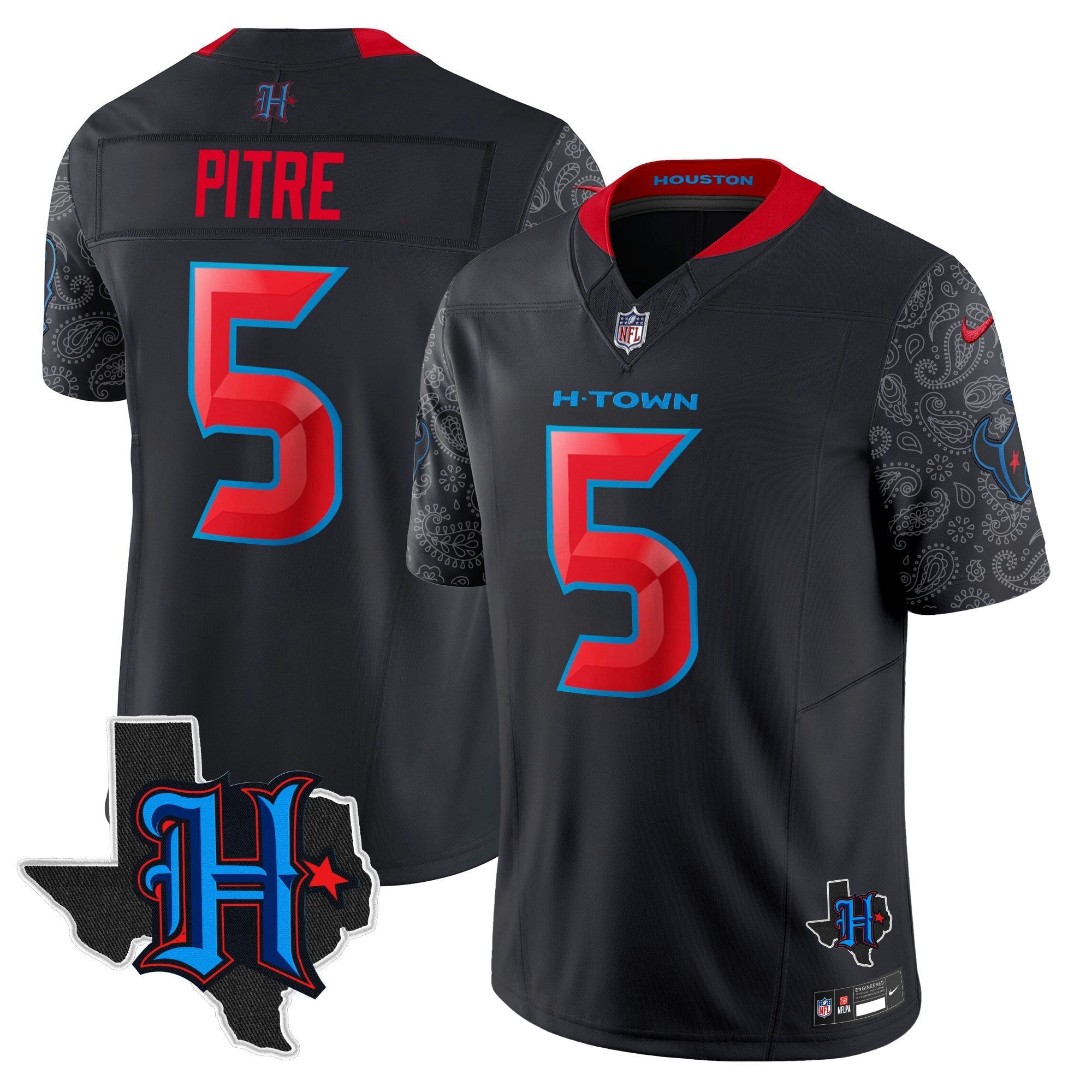 Camisa NFL Men’s Houston 2024 Texas Patch Vapor Limited Jersey V4