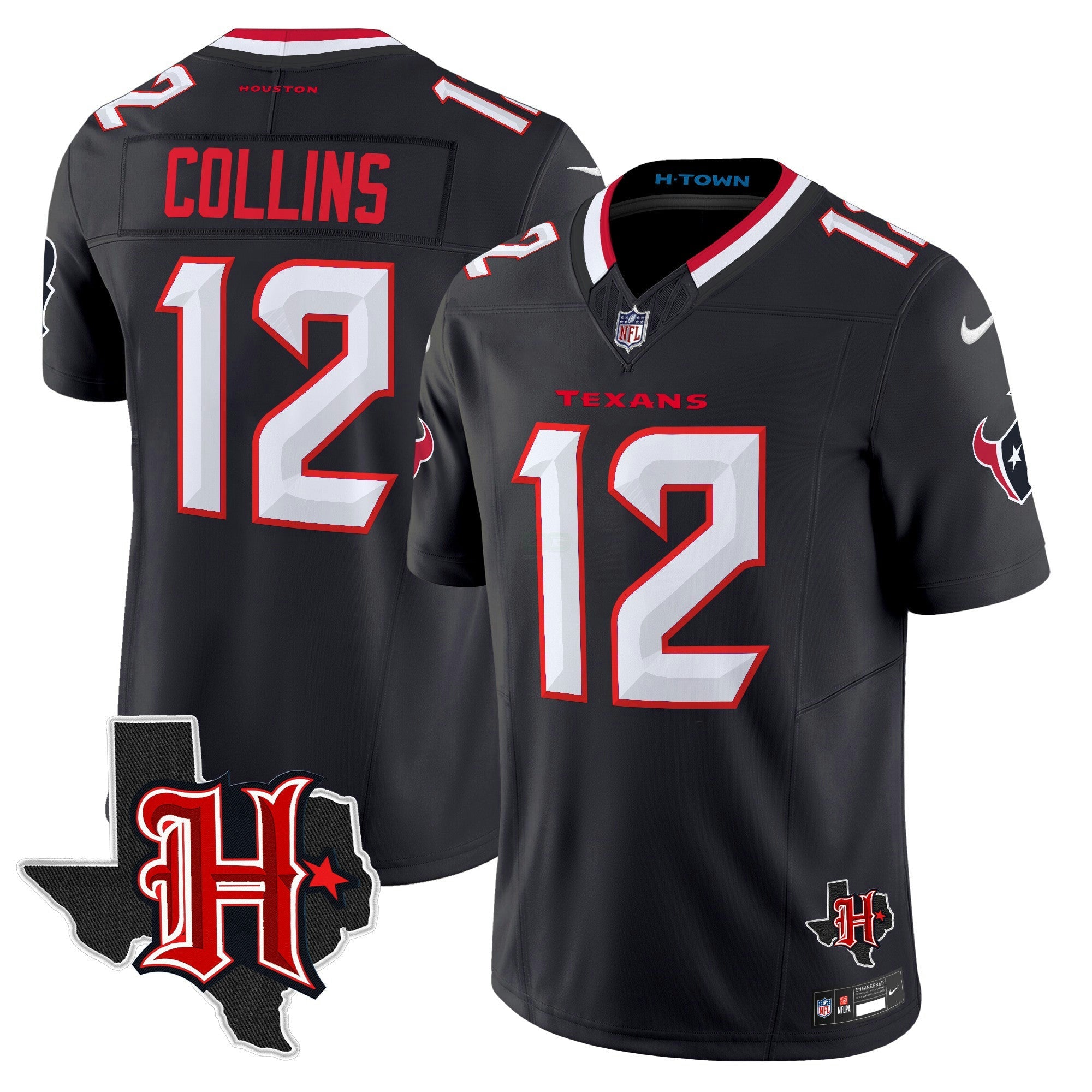 Camisa NFL Men’s Houston 2024 Texas Patch Vapor Limited Jersey V5