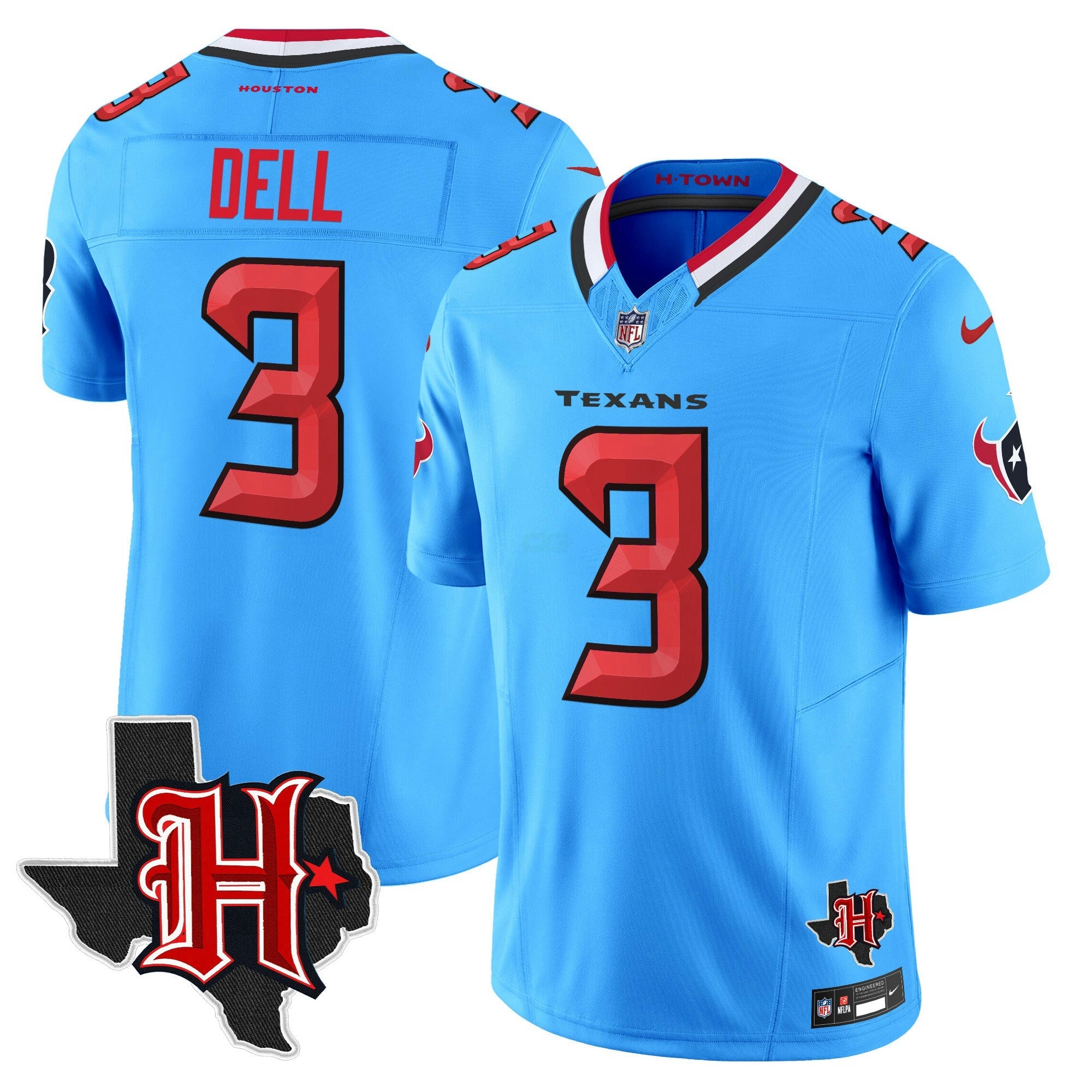 Camisa NFL Men’s Houston 2024 Texas Patch Vapor Limited Jersey V5
