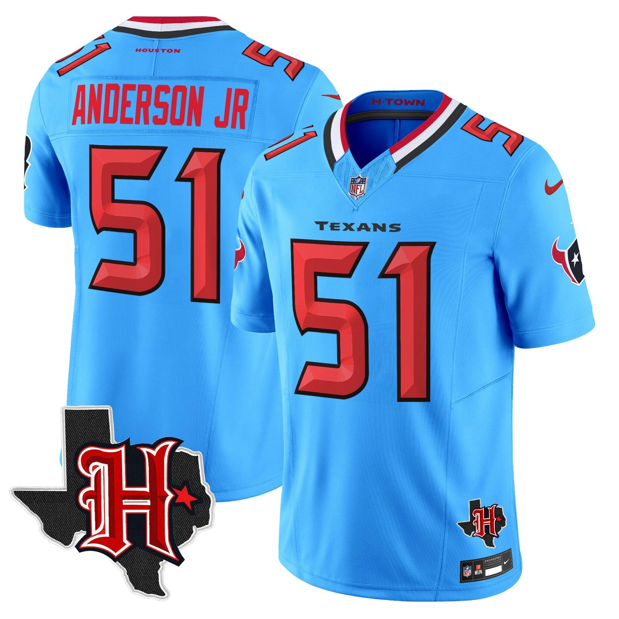Camisa NFL Men’s Houston 2024 Texas Patch Vapor Limited Jersey V5