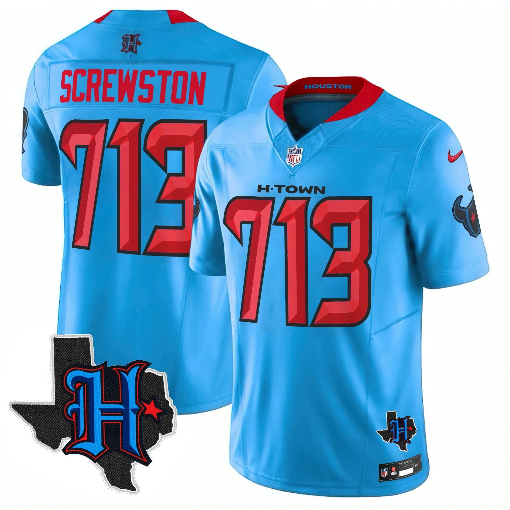 Camisa NFL Men’s Houston 2025 Texas Patch Vapor Limited Jersey V2