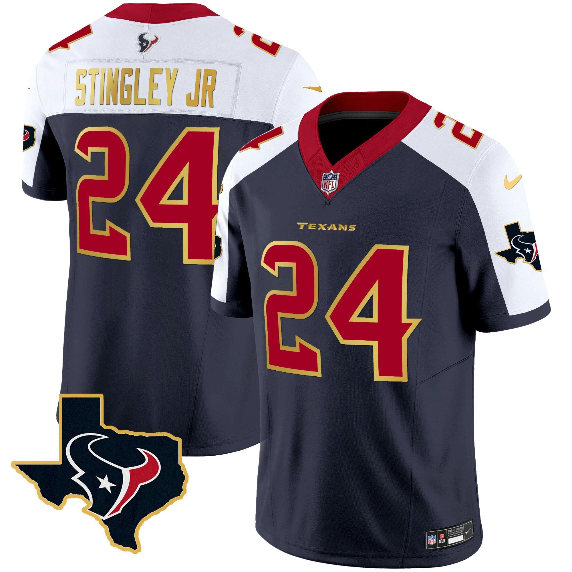 Camisa NFL Men’s Houston Gold Trim Vapor Jersey