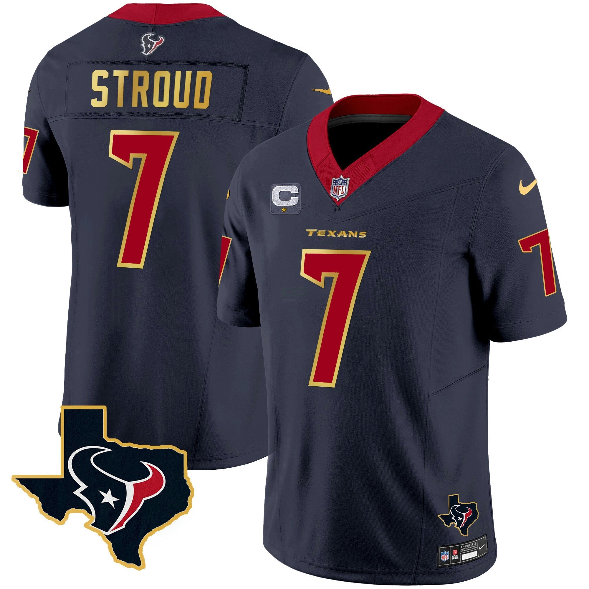 Camisa NFL Men’s Houston Gold Trim Vapor Jersey