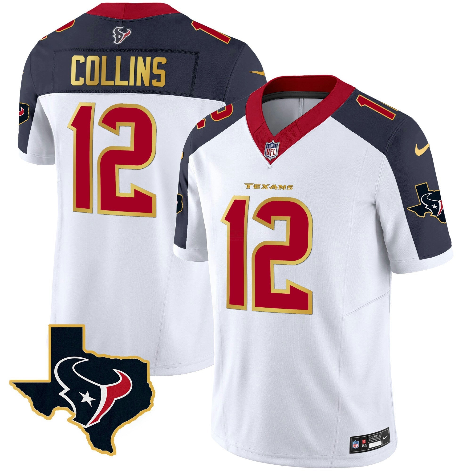 Camisa NFL Men’s Houston Gold Trim Vapor Jersey