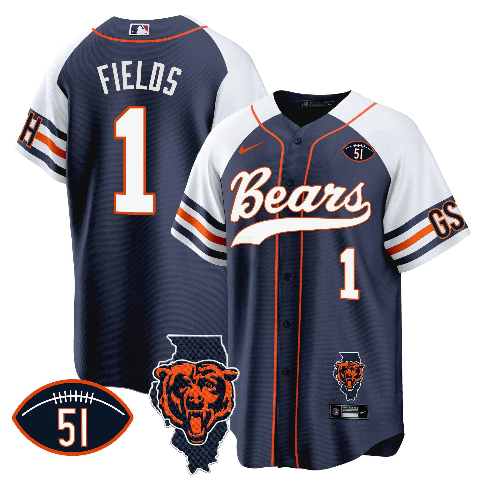 Camisa NFL Men’s Illinois Patch Jersey